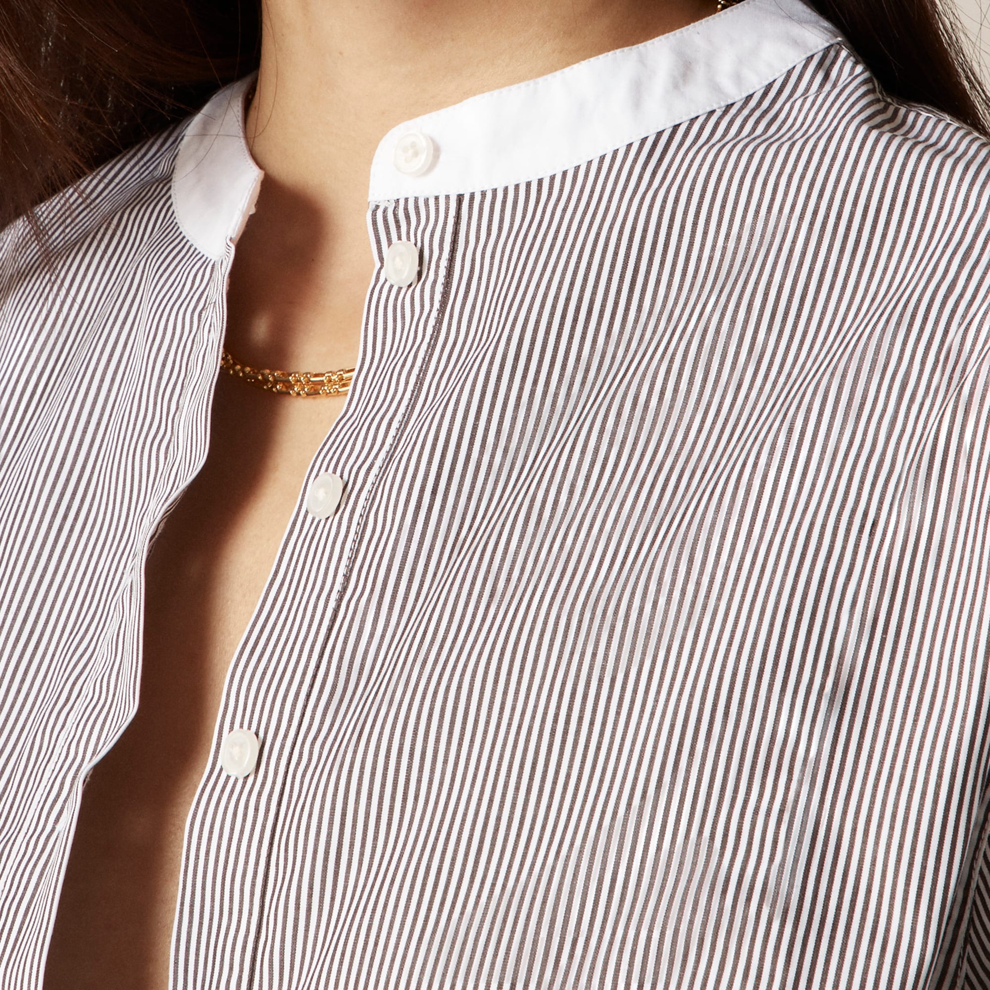 Tuxedo Popover Shirt In Striped Cotton Poplin For Women | J.Crew