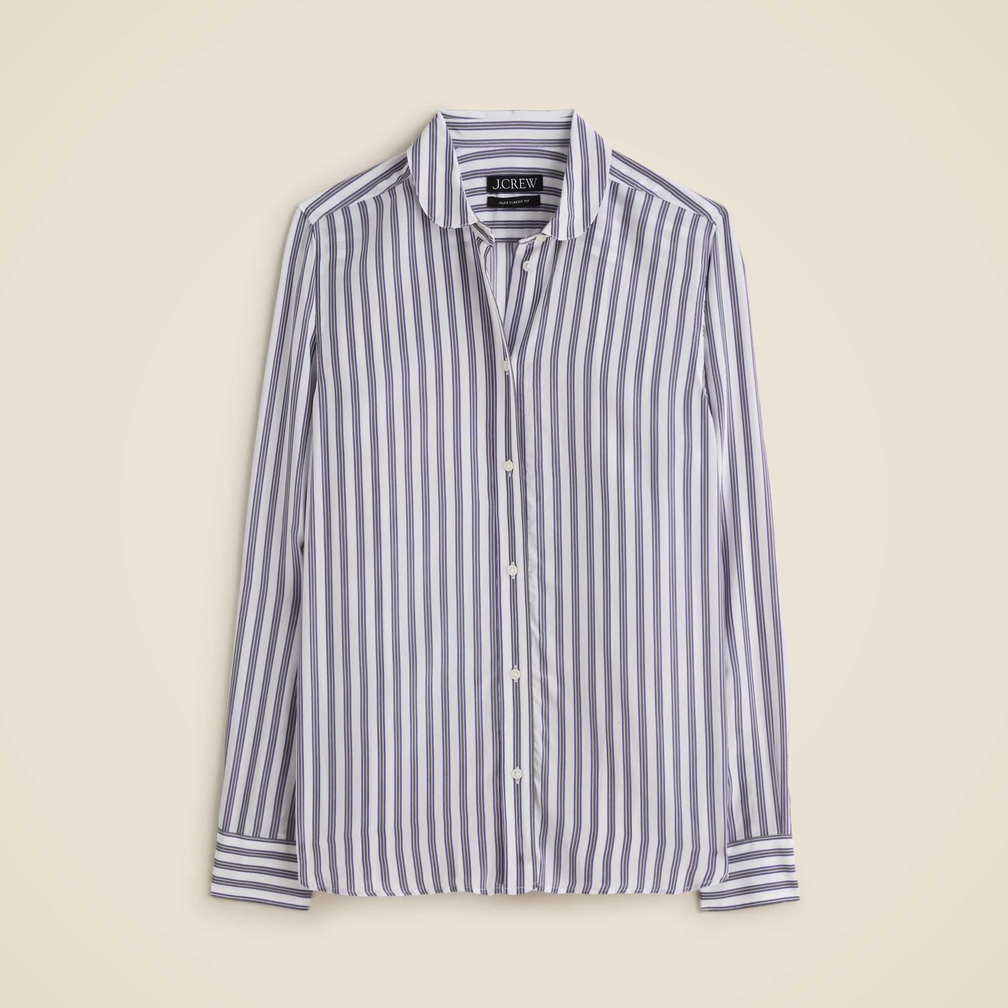 Jules classic-fit shirt in striped crepe de chine