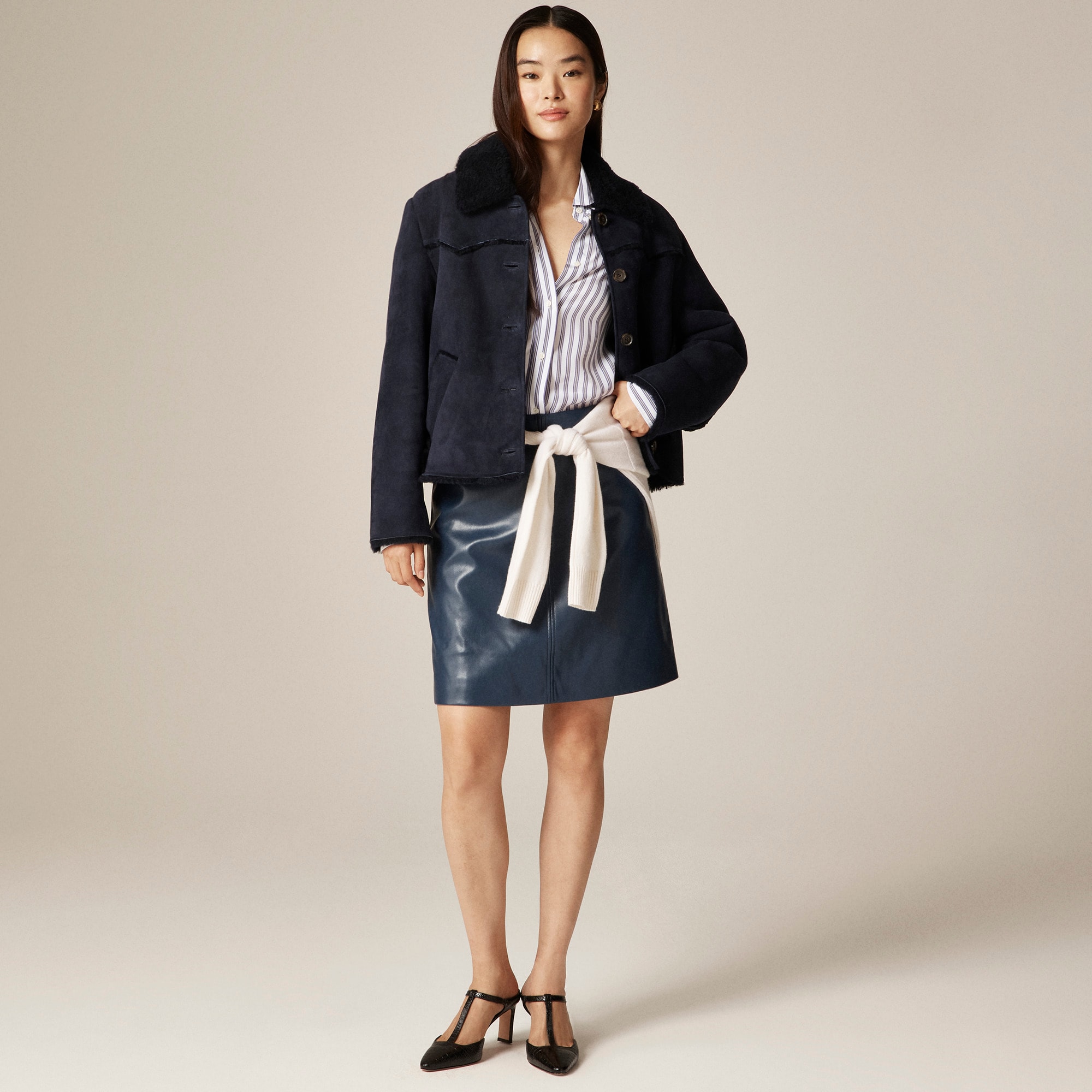 Jules classic-fit shirt in striped crepe de chine