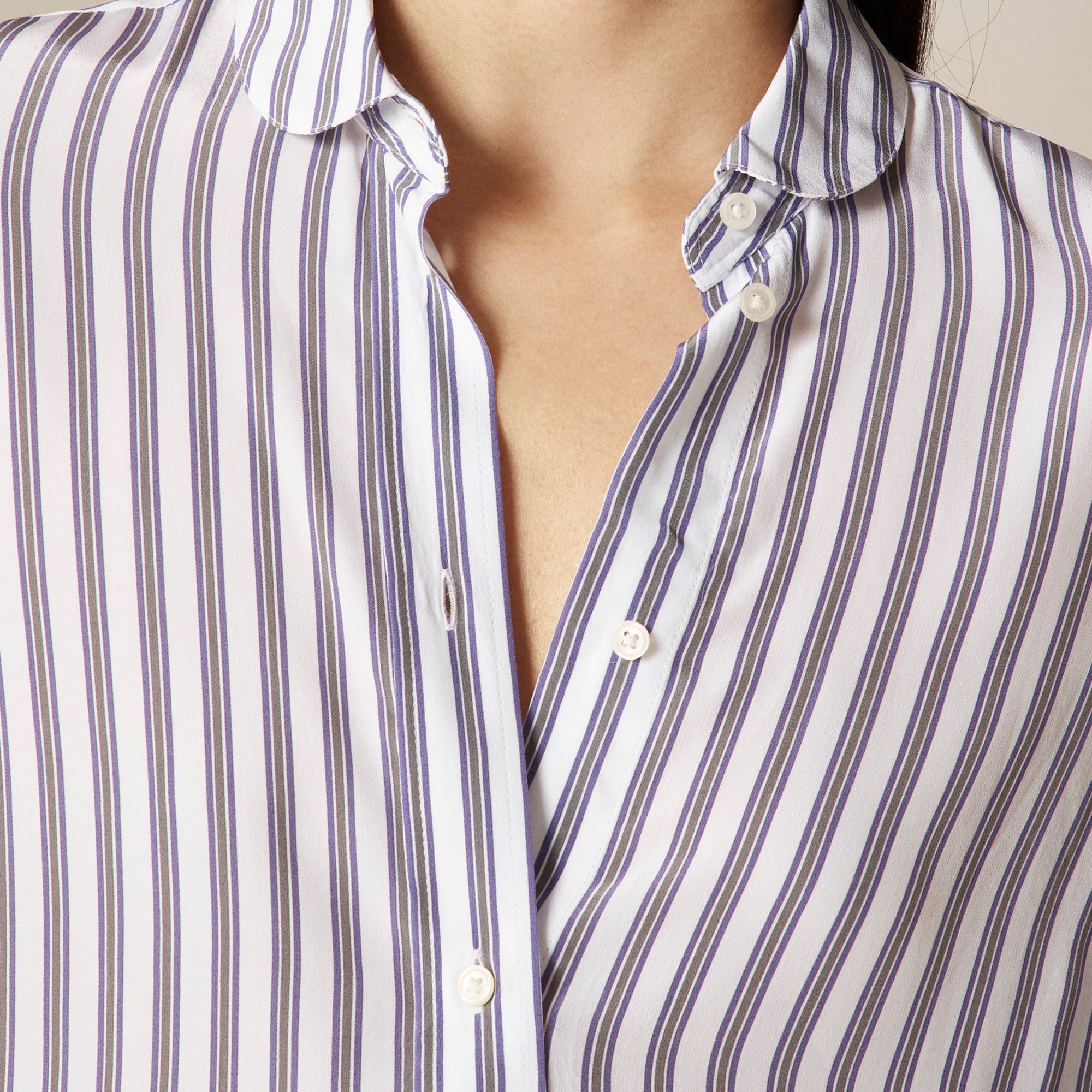 Jules classic-fit shirt in striped crepe de chine