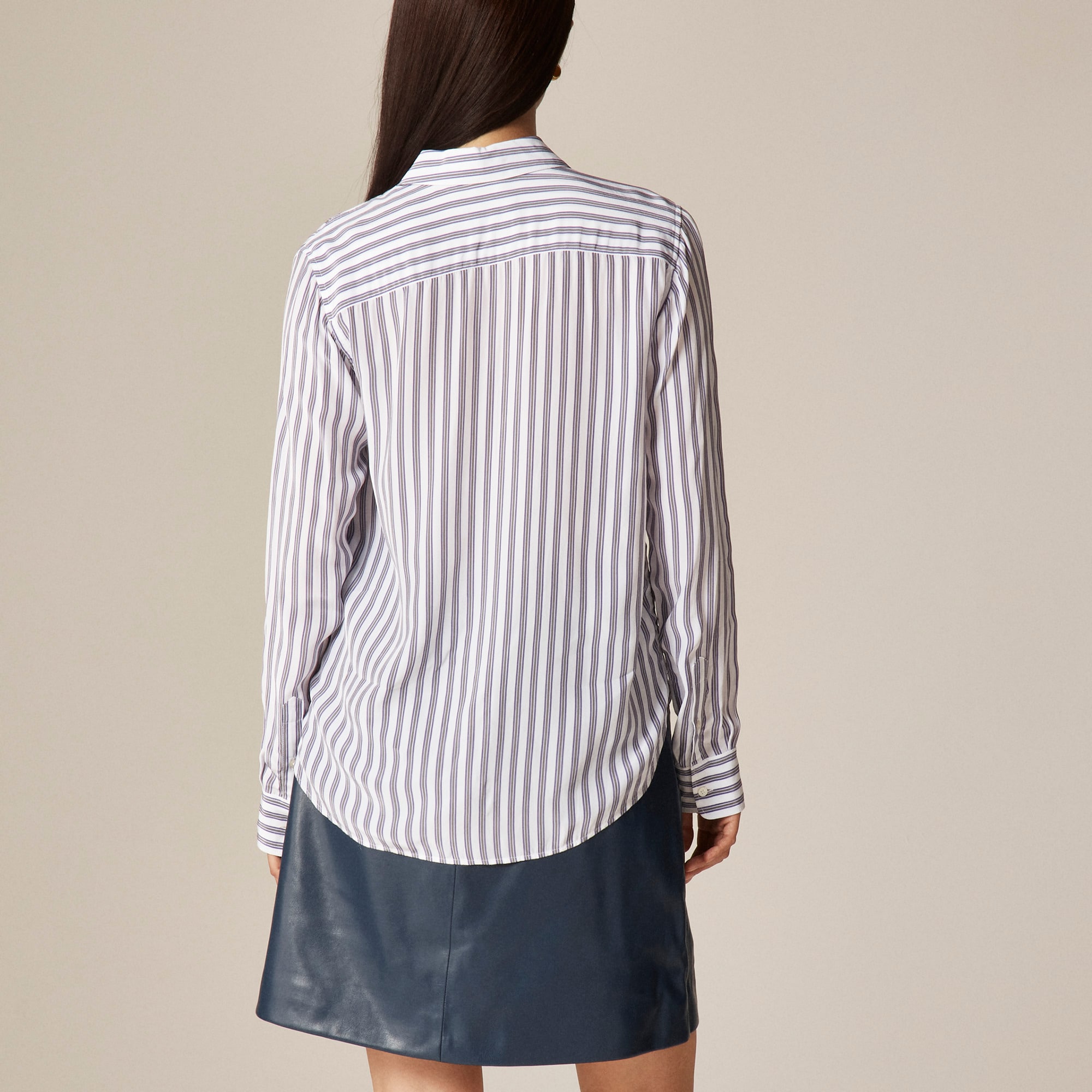 Jules classic-fit shirt in striped crepe de chine
