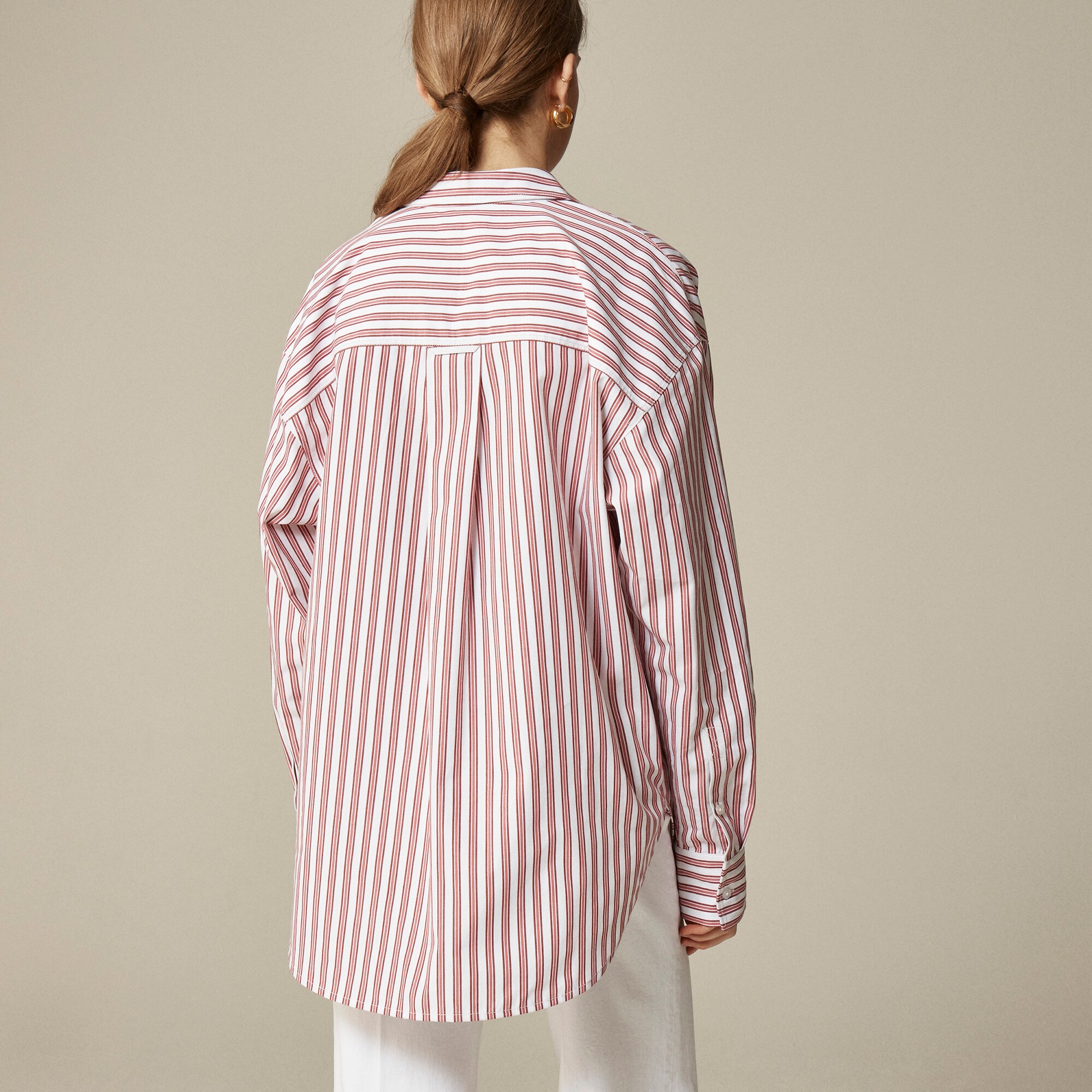 &Eacute;tienne oversized shirt in striped cotton poplin - image 5