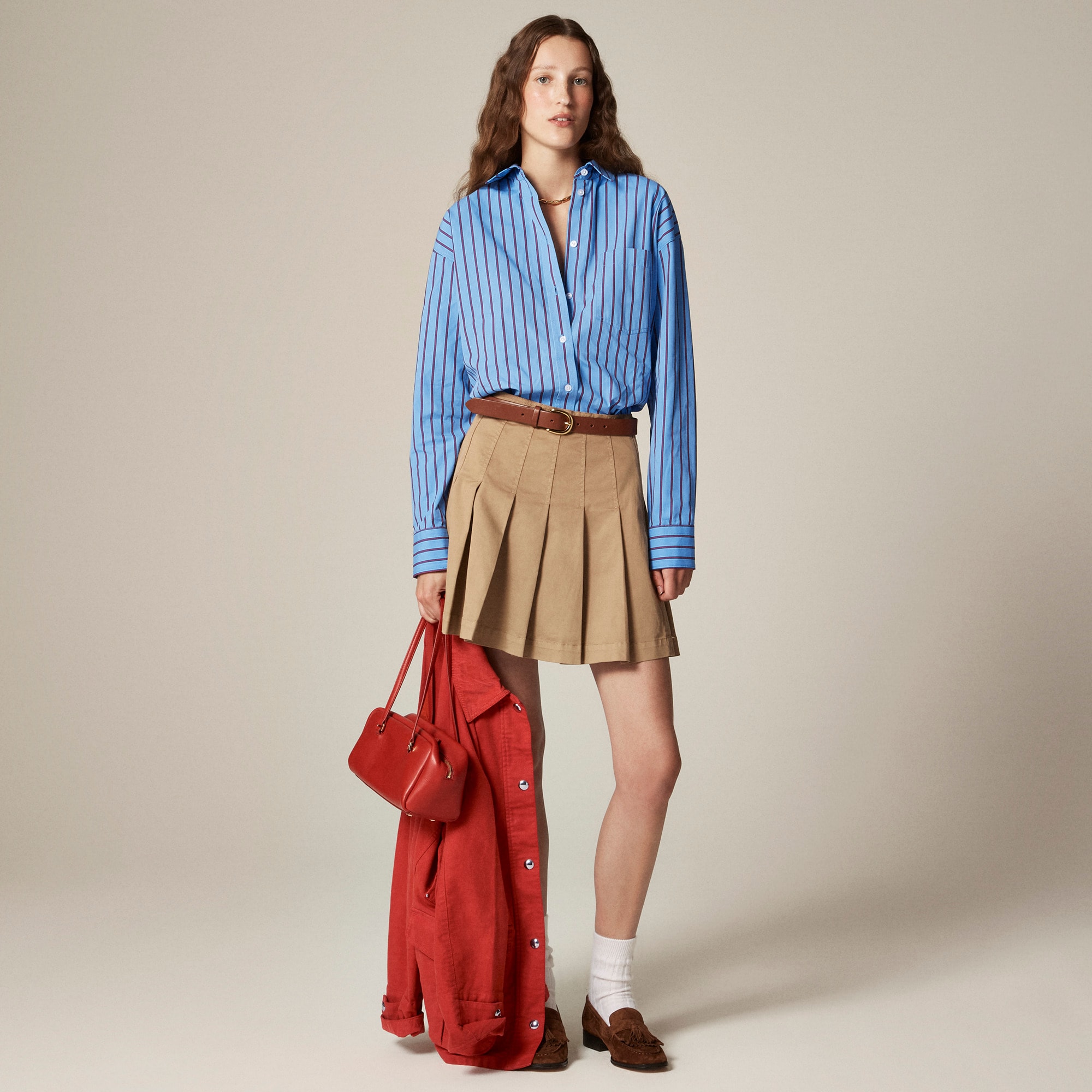 &Eacute;tienne oversized shirt in striped cotton poplin - image 3