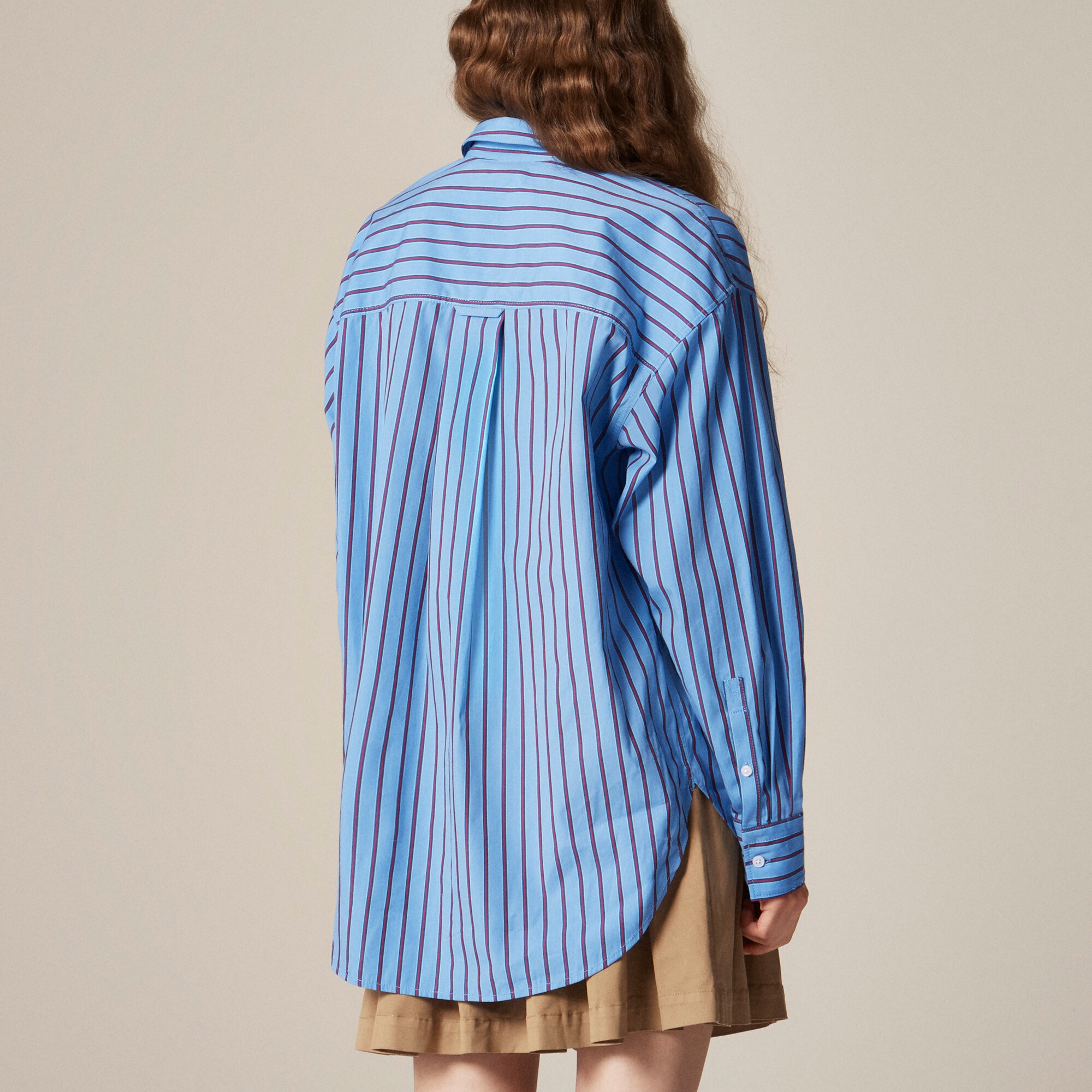 &Eacute;tienne oversized shirt in striped cotton poplin - image 5