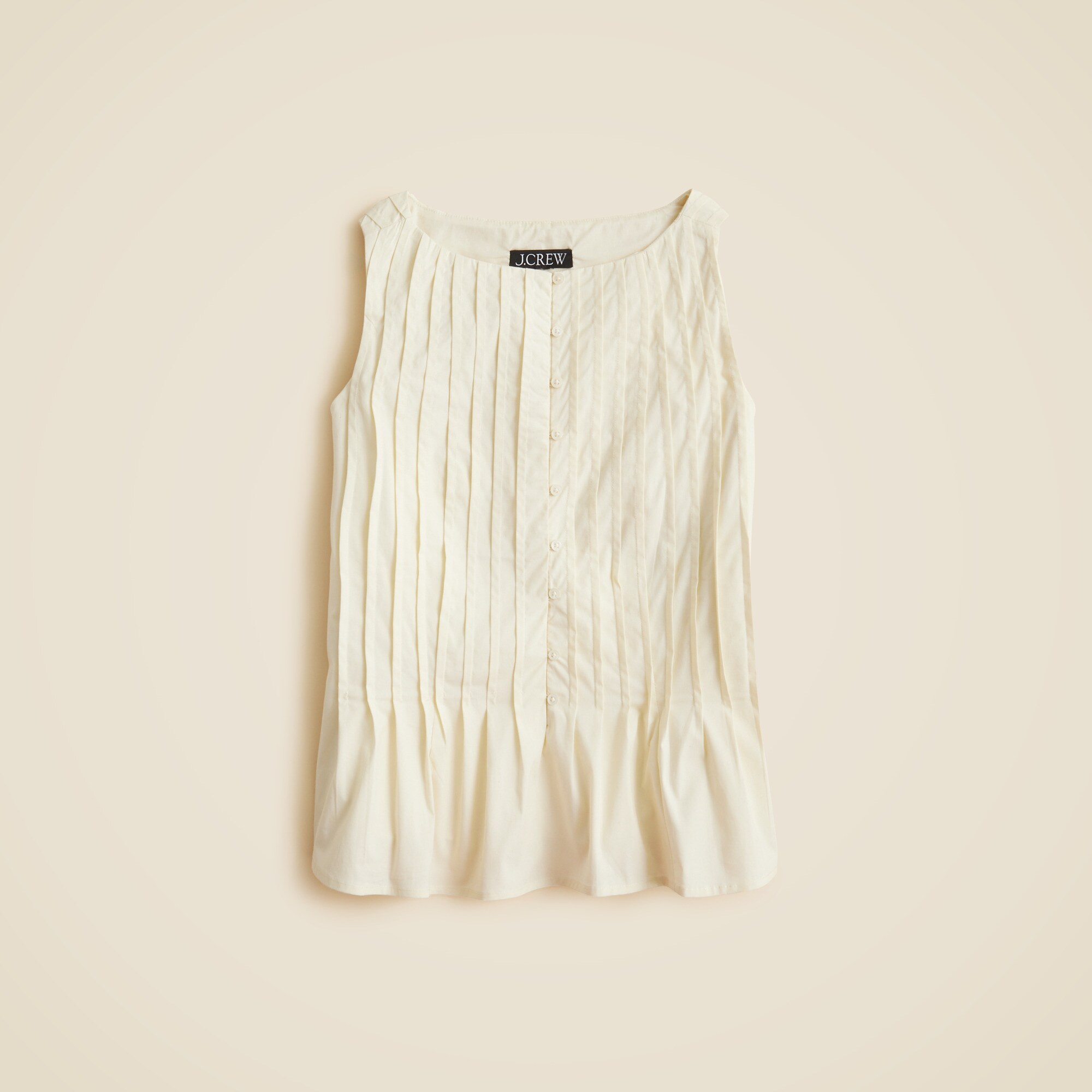 Pintuck top in premium-weight cotton poplin