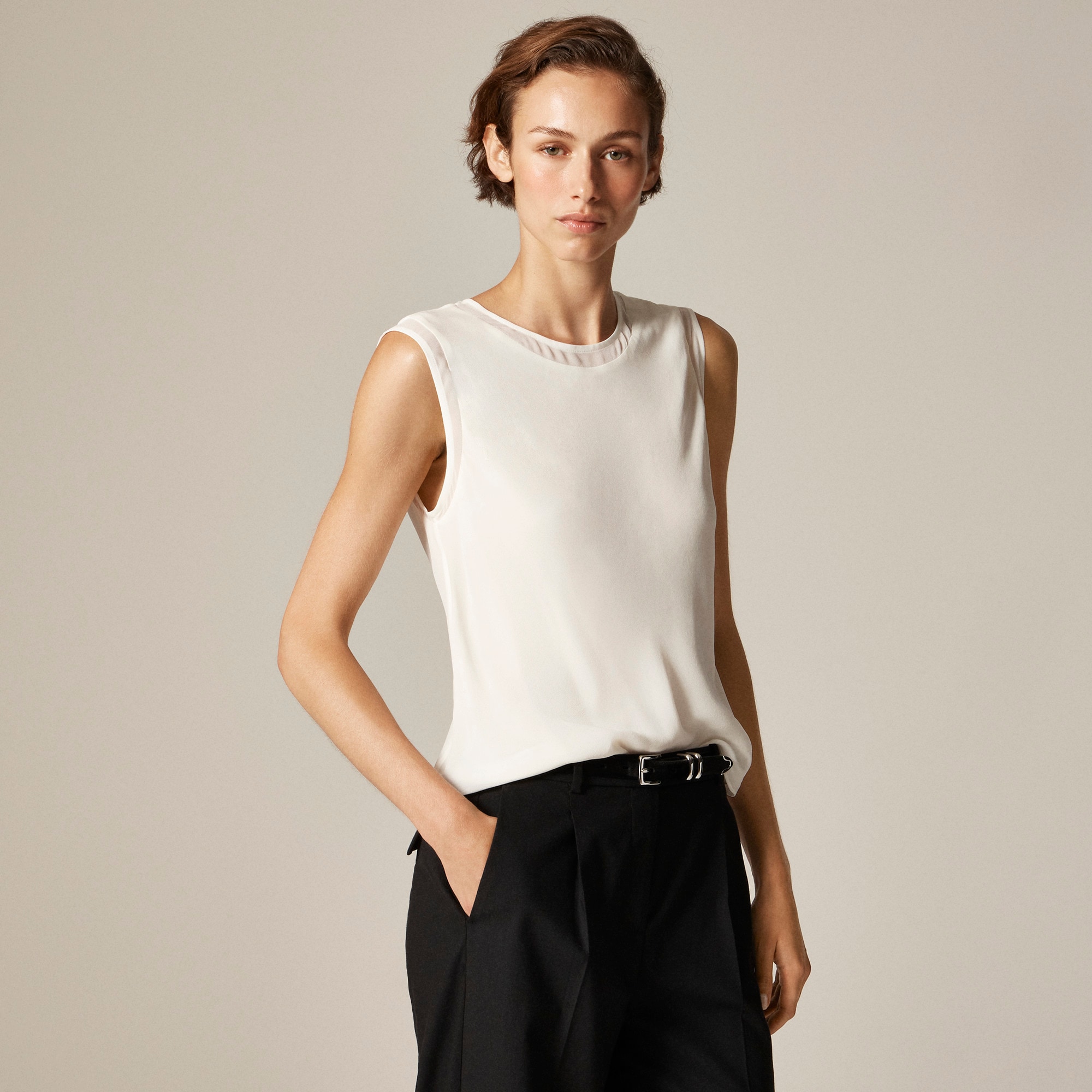 Shell top in viscose chiffon - image 2