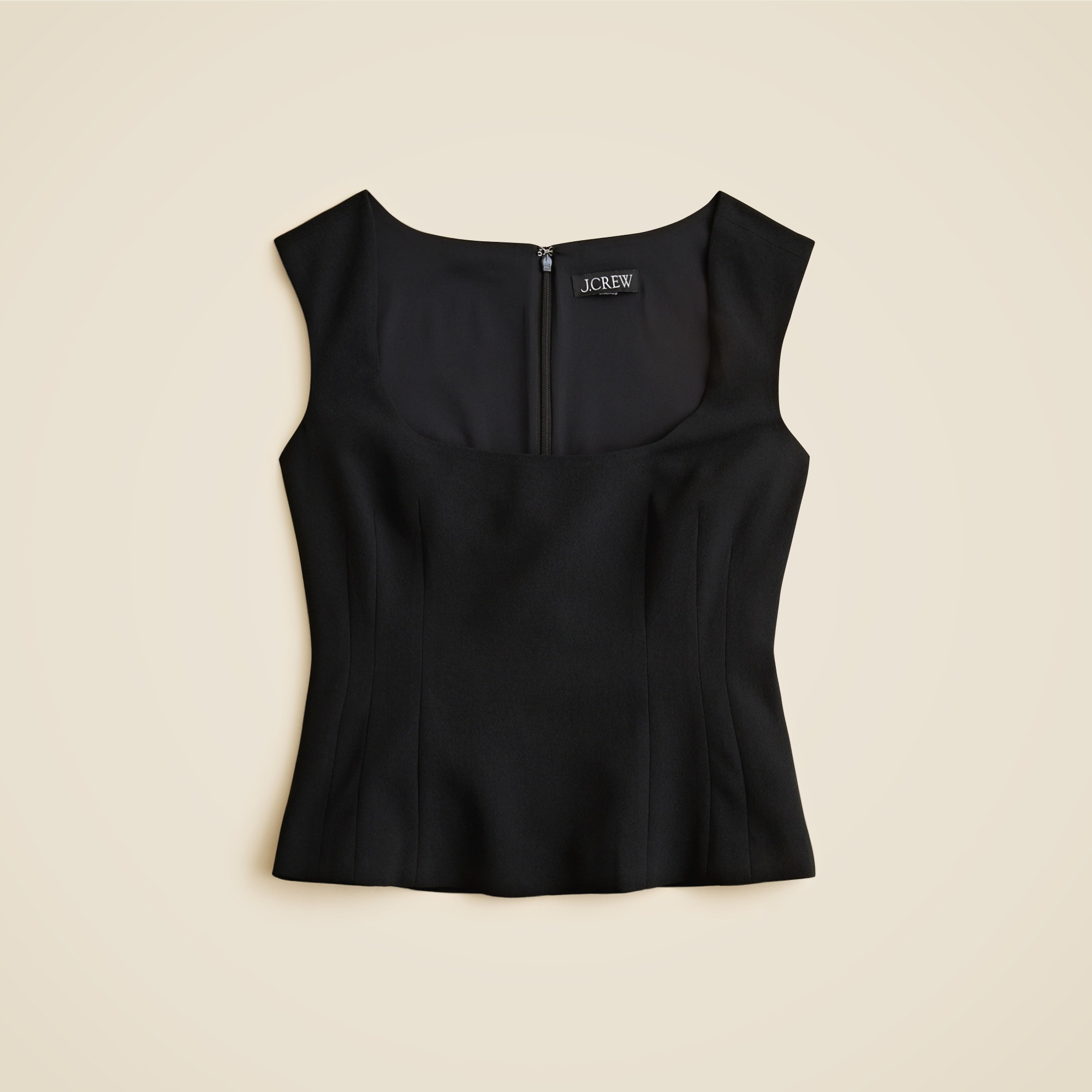 Wide scoopneck tank top in city crepe