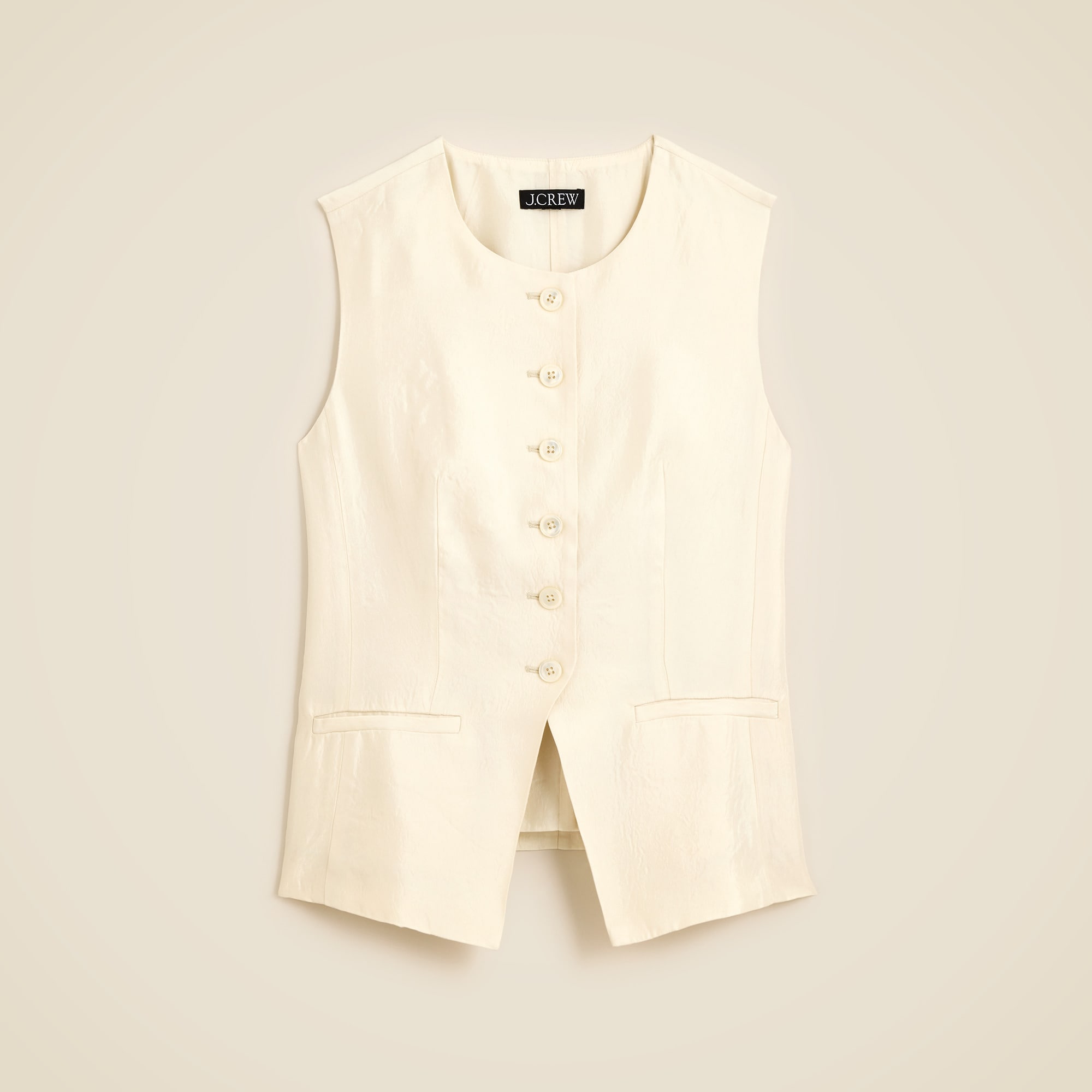 womens Essential cutaway vest top in textured satin