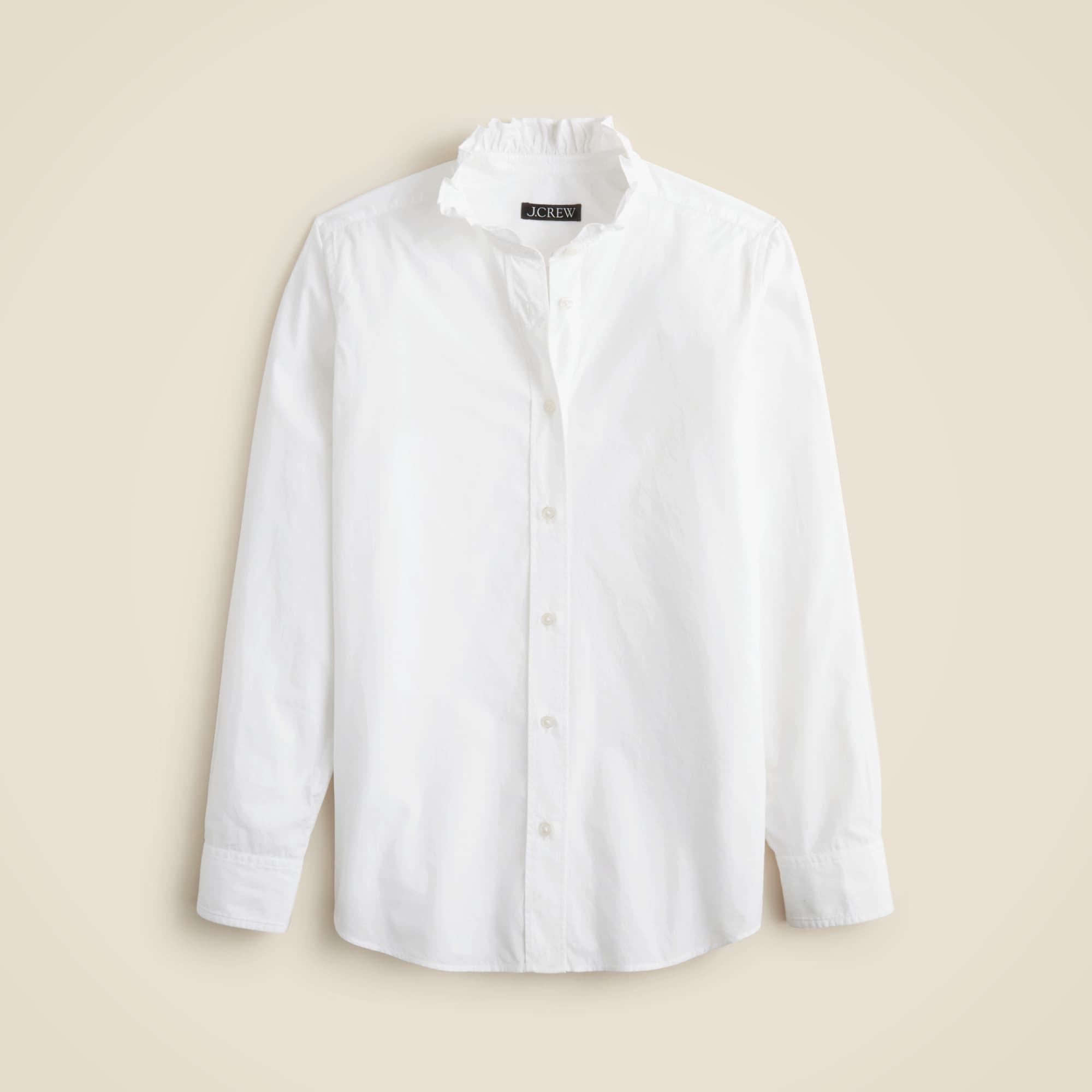 womens Jules classic-fit shirt with ruffle trim