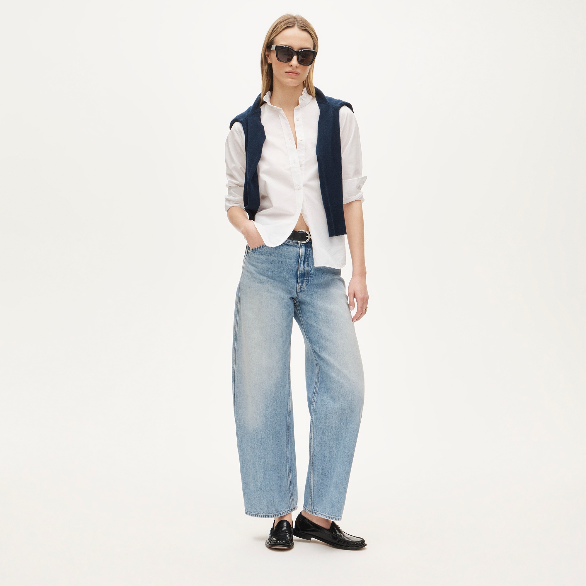 Jules ruffle-collar shirt in cotton poplin