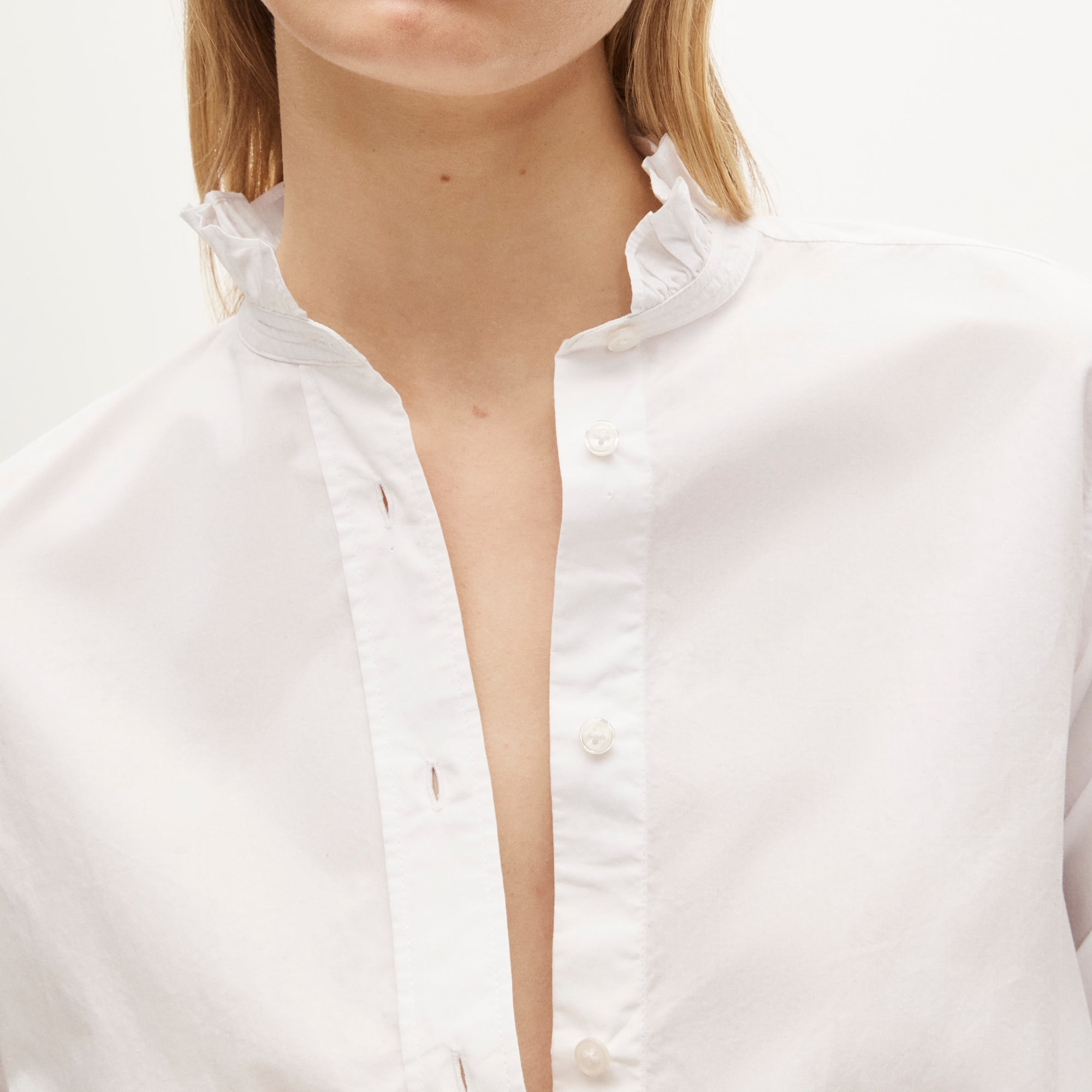Jules ruffle-collar shirt in cotton poplin