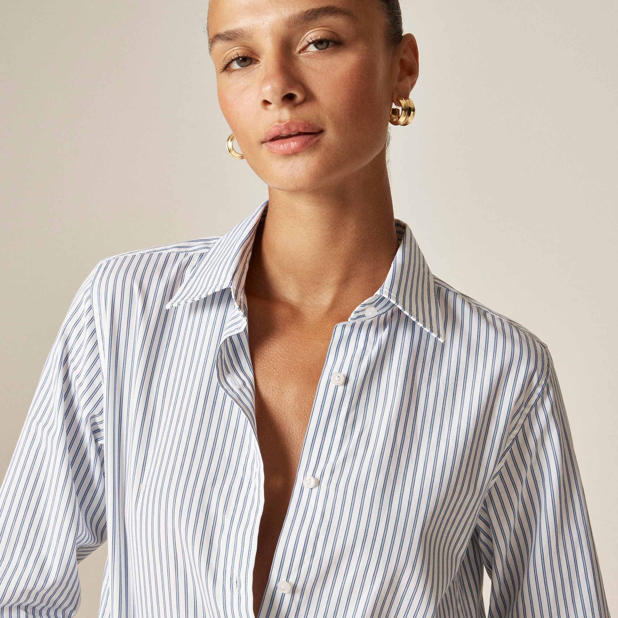 Jules classic-fit shirt in striped cotton poplin