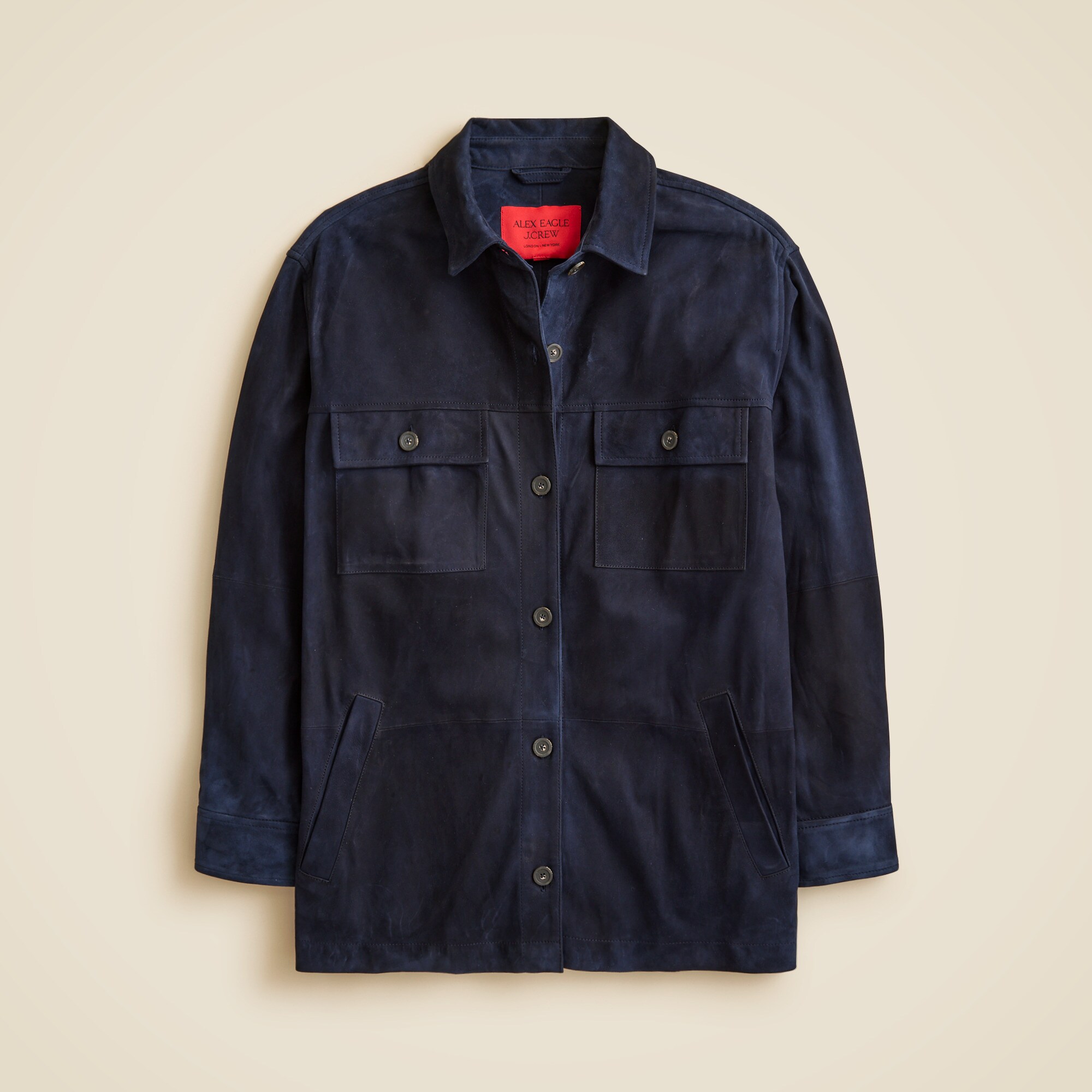 トップス Curve Pocket A Light Eco Suede Shirt Alex Eagle X J.Crew Oversized Suede Shirt For Women | J.Crew
