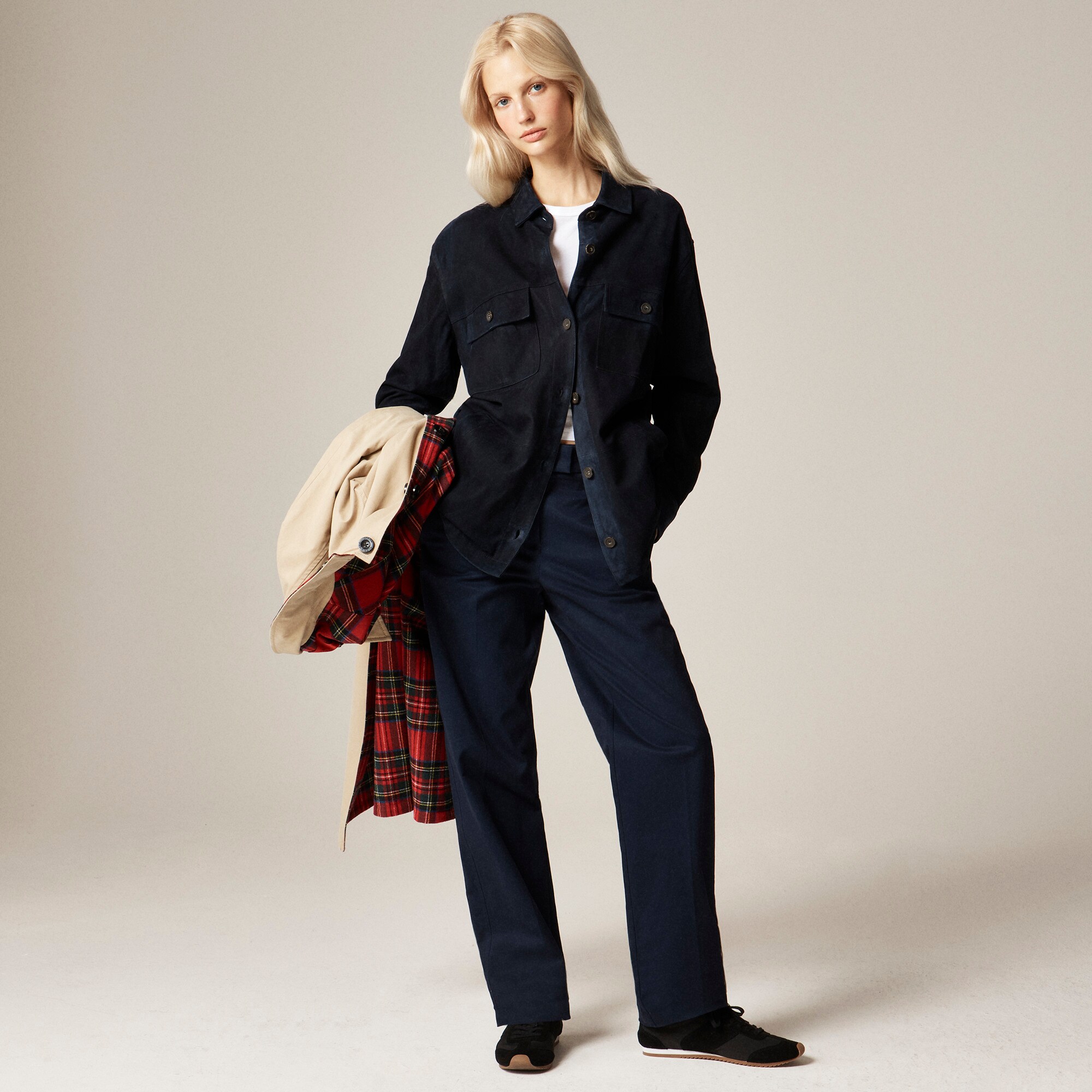 Alex Eagle X J.Crew Oversized Suede Shirt For Women | J.Crew