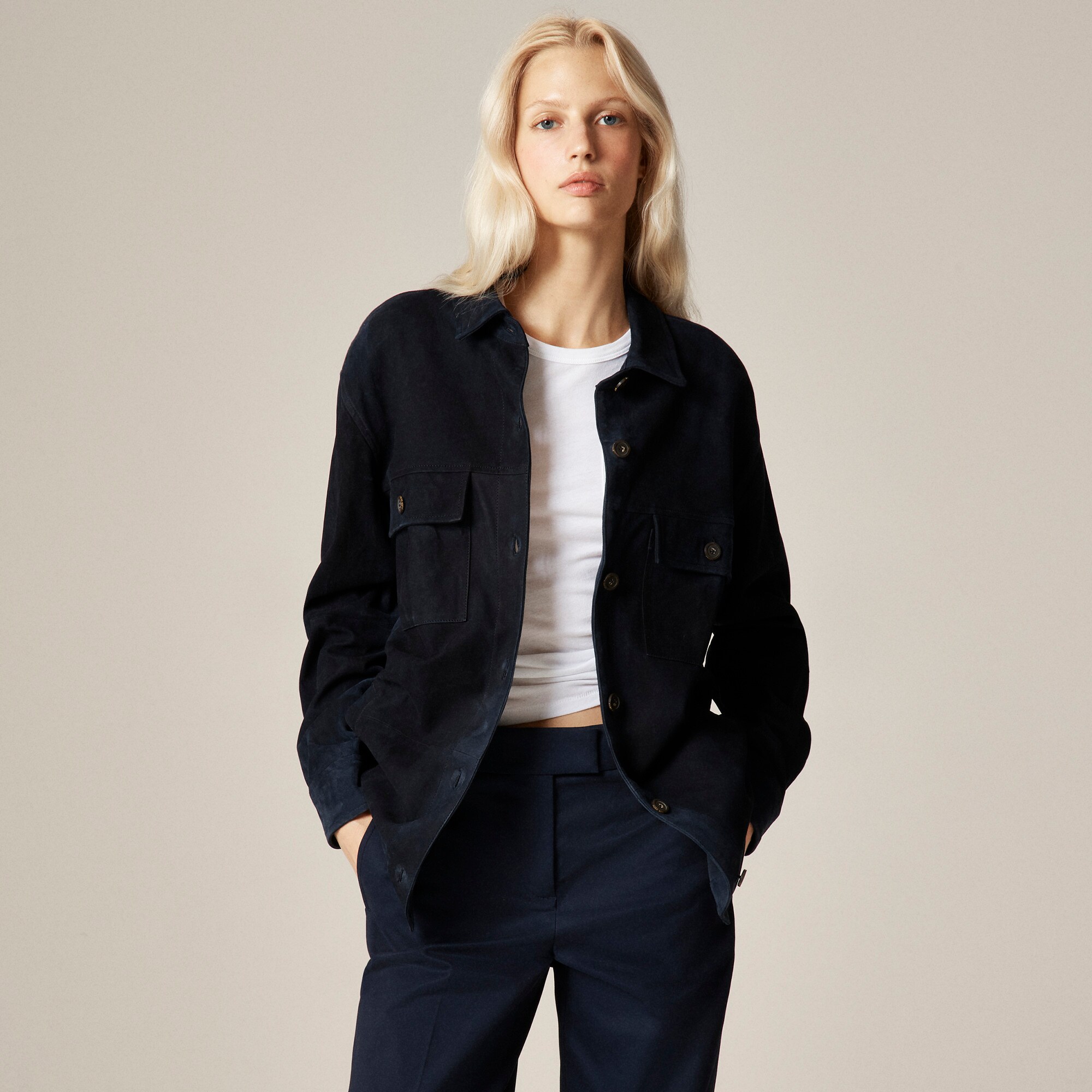 Alex Eagle X J.Crew oversized suede shirt