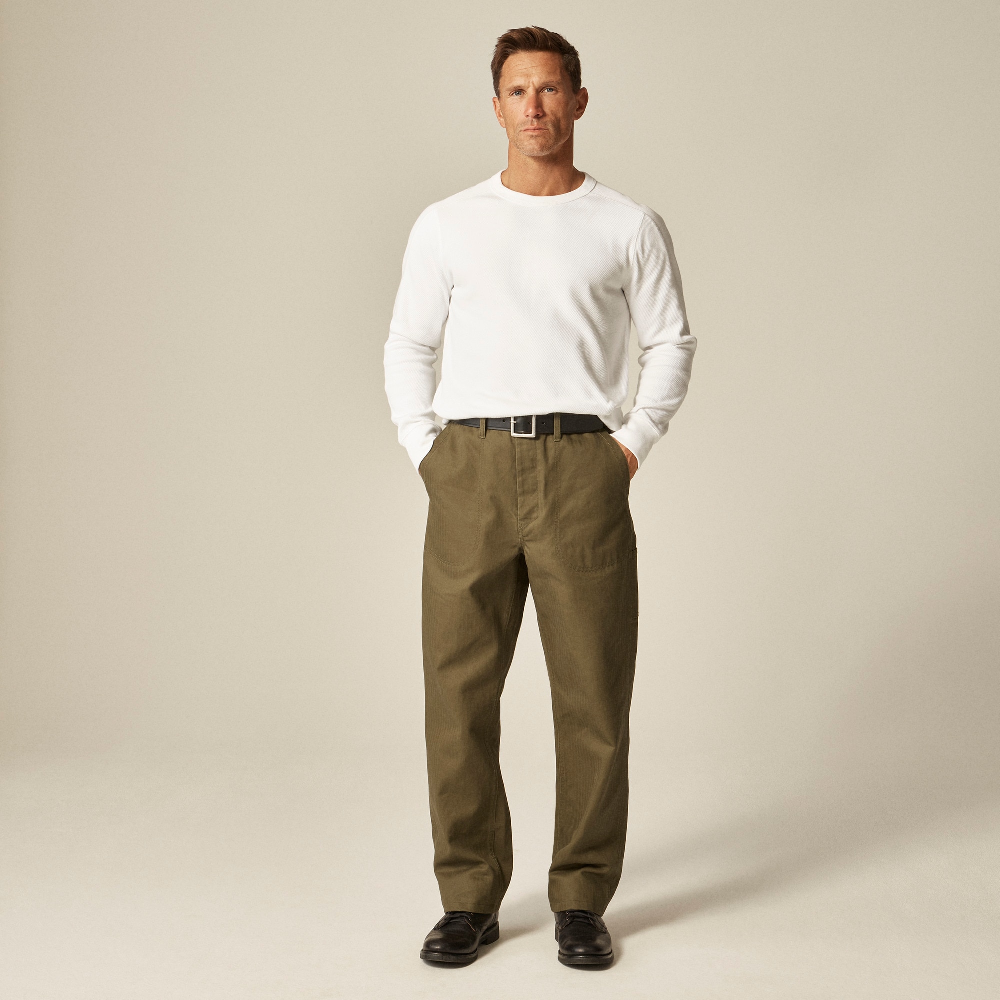 Wallace & Barnes Naval Trouser In Cotton Herringbone For Men | J.Crew