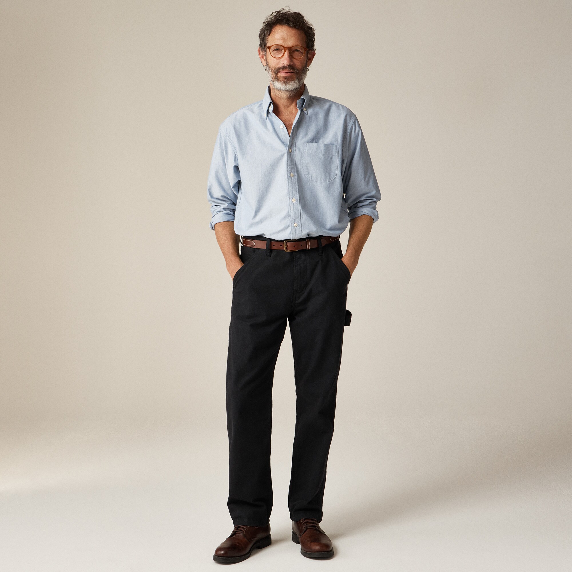 Straight-fit garment-dyed carpenter pant