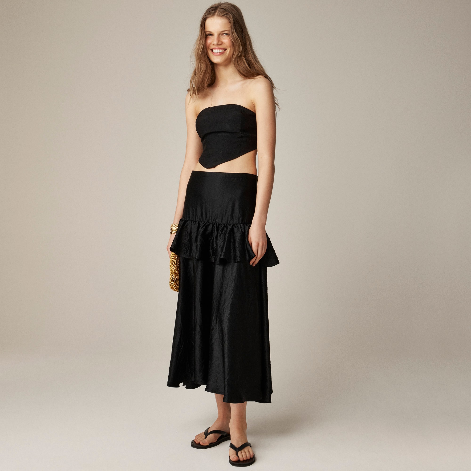 J.Crew: Collection Ruffle-tier Midi Skirt For Women