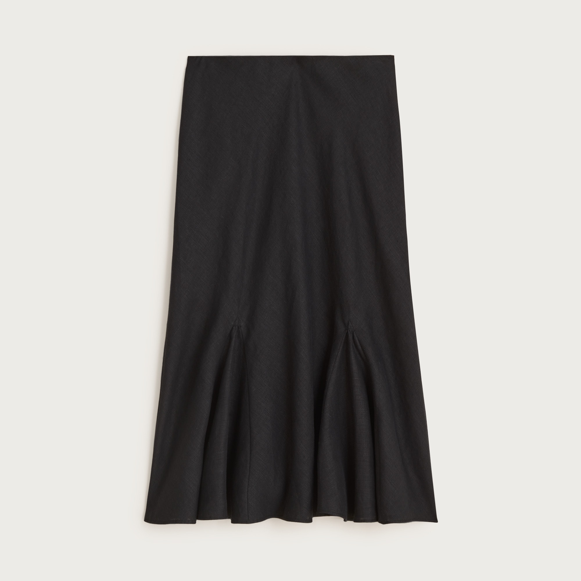 Gwyneth flounce-hem slip skirt in linen