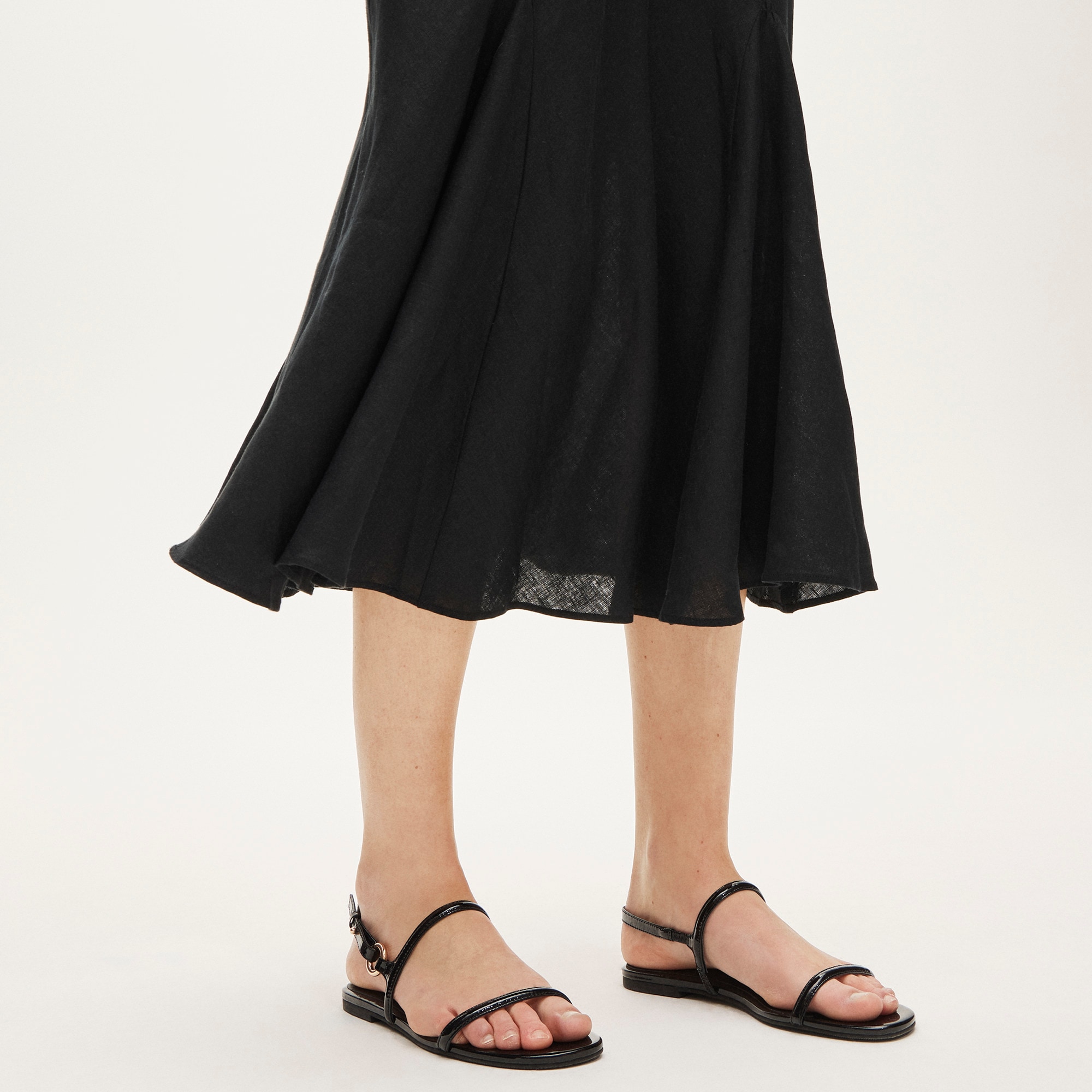 Gwyneth flounce-hem slip skirt in linen