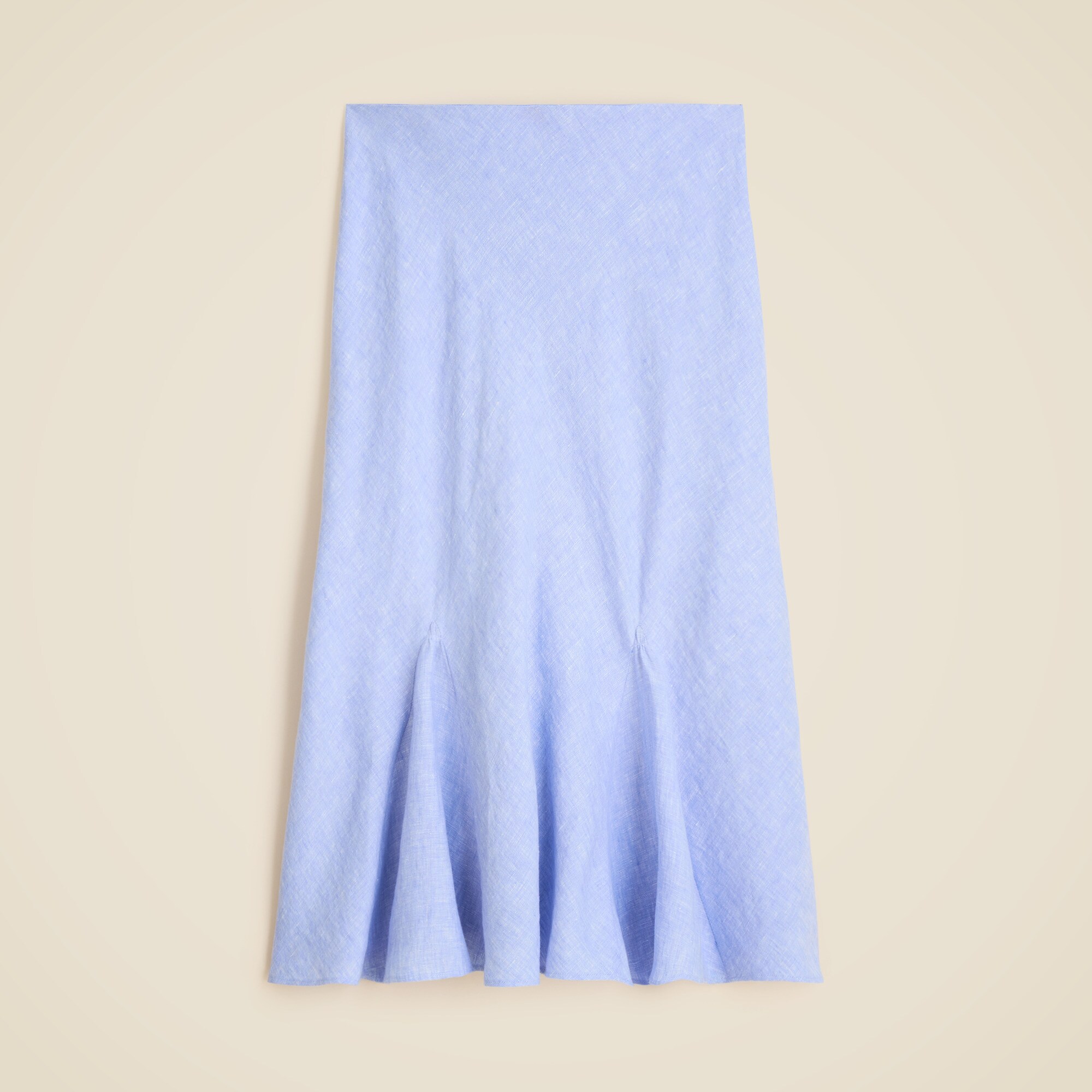 Petite Gwyneth flounce-hem slip skirt in linen