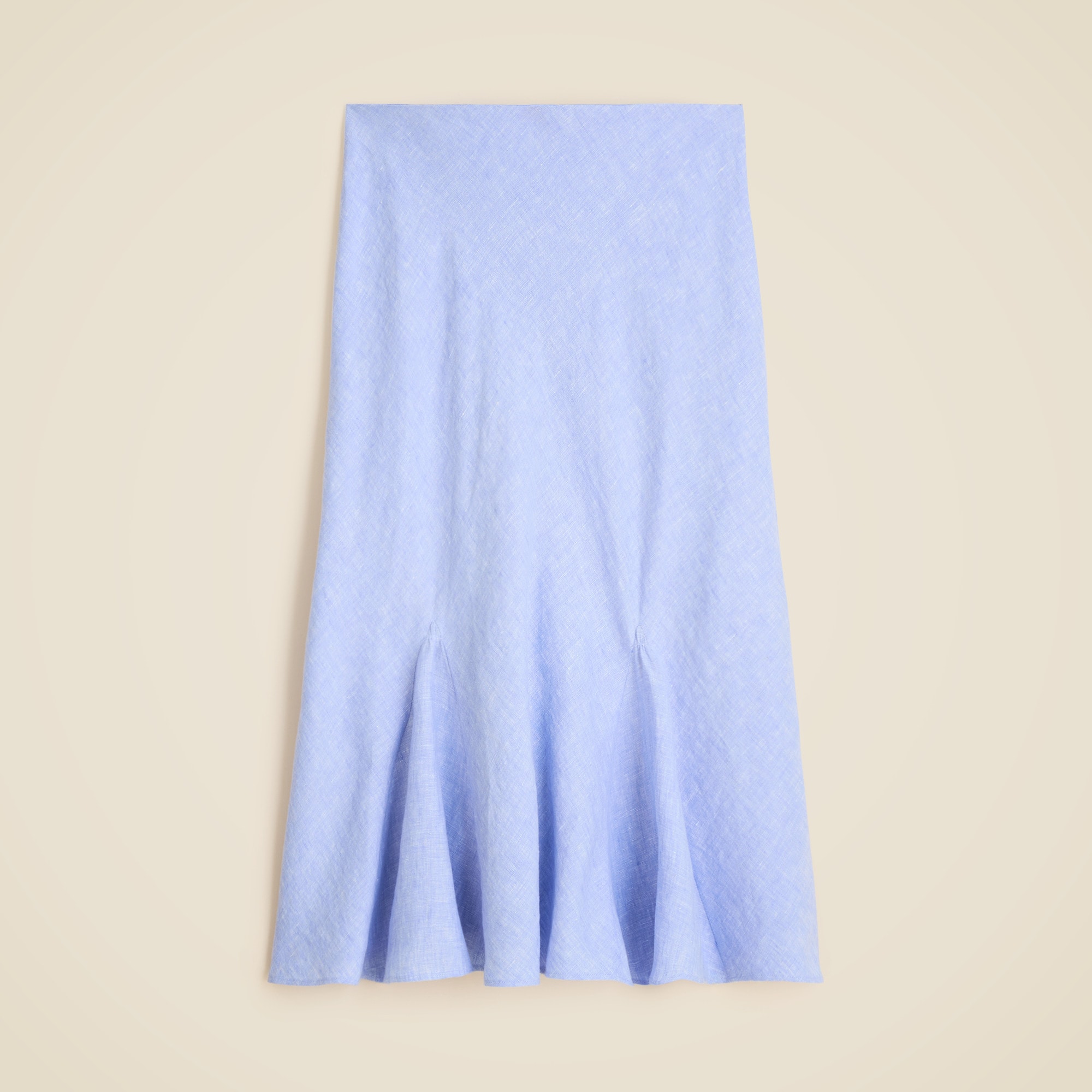Gwyneth flounce-hem slip skirt in linen