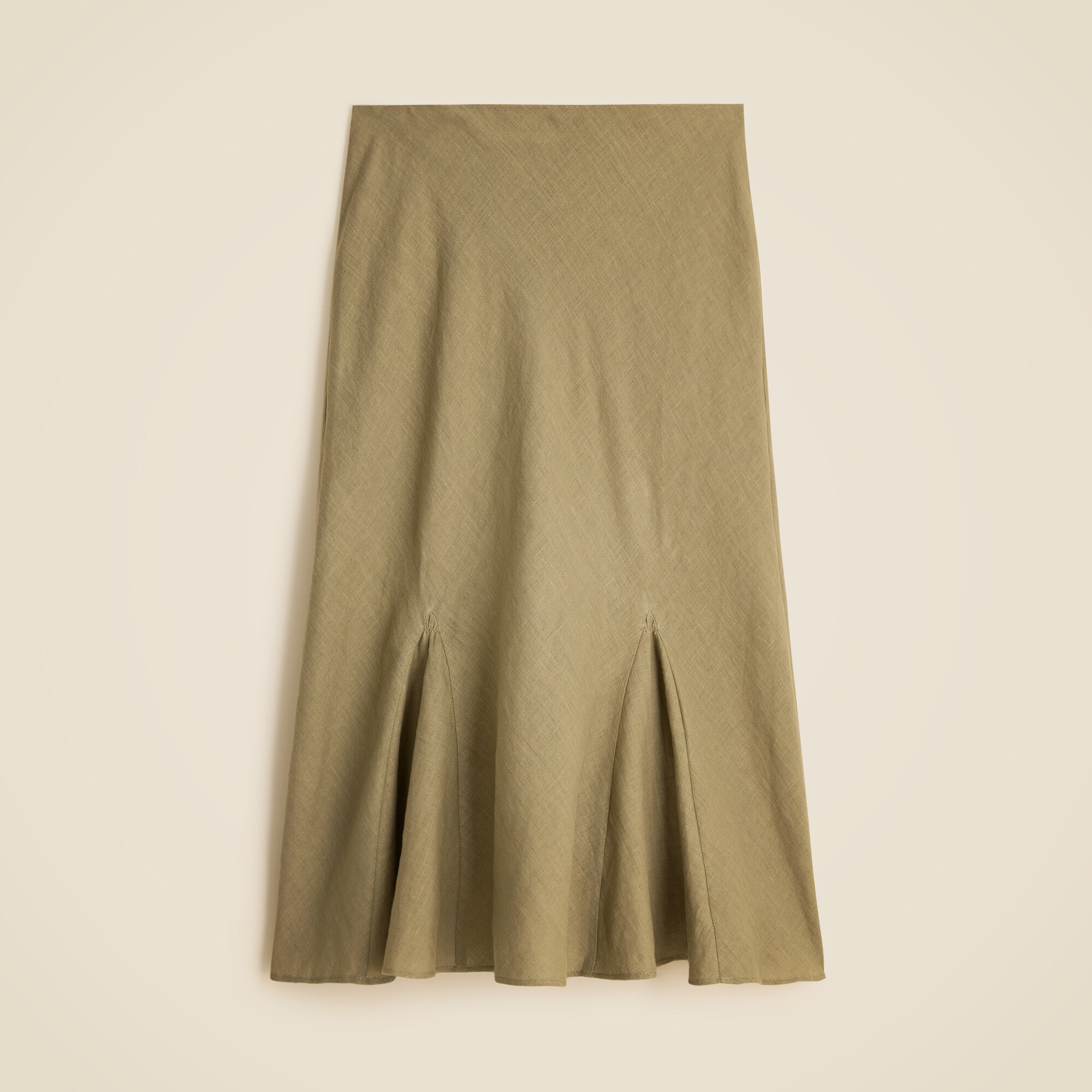  Tall Gwyneth flounce-hem slip skirt in linen