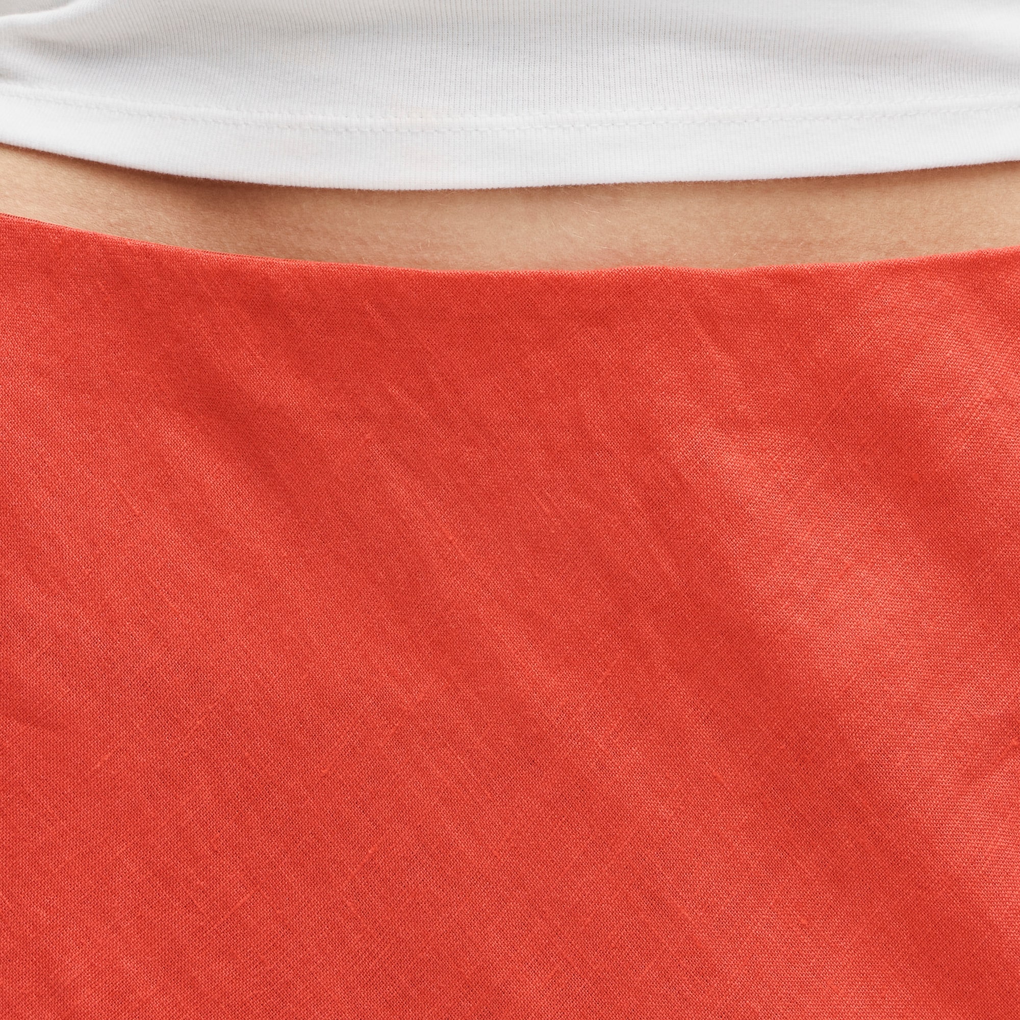 Gwyneth flounce-hem slip skirt in linen