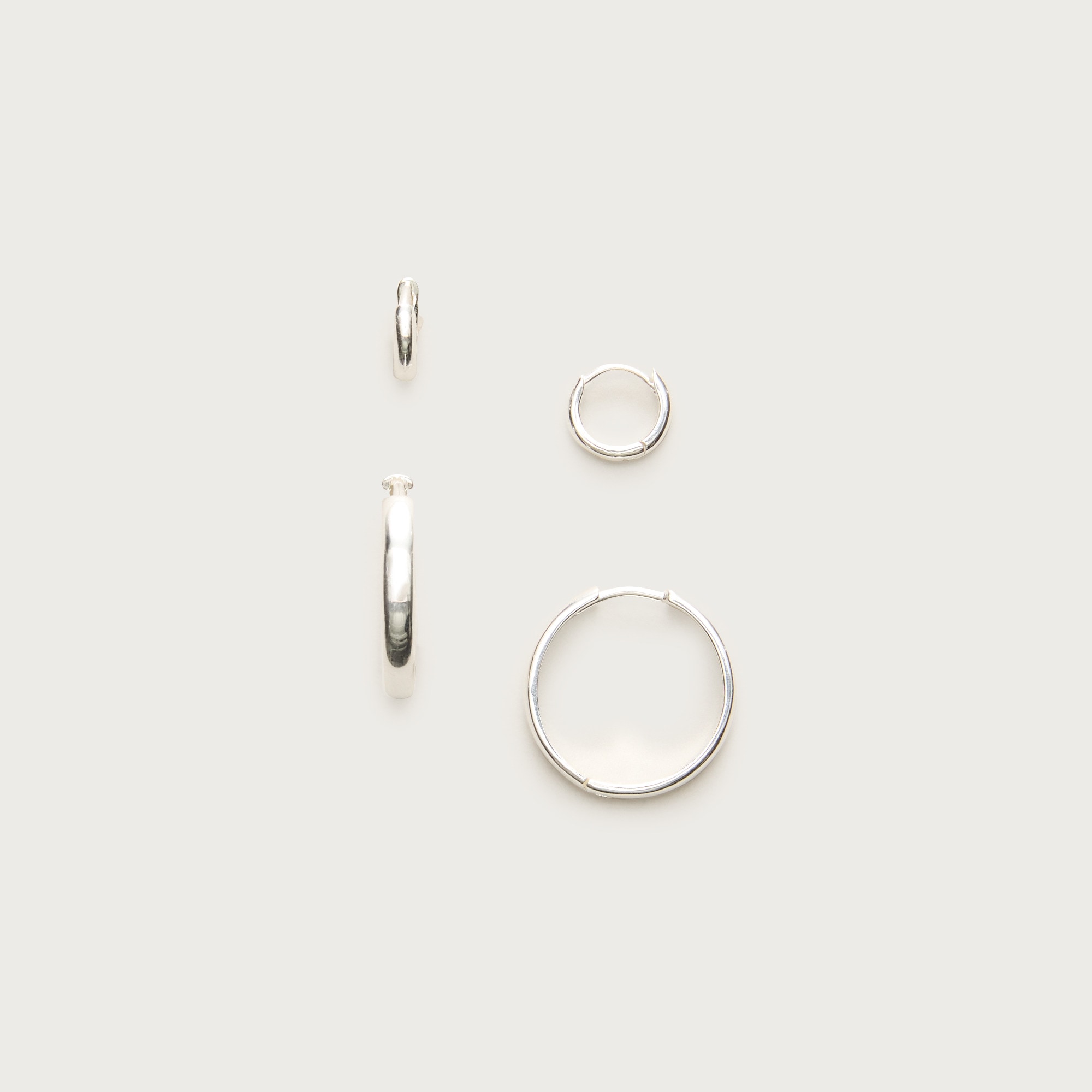 Gold vermeil hoop earrings two-pack