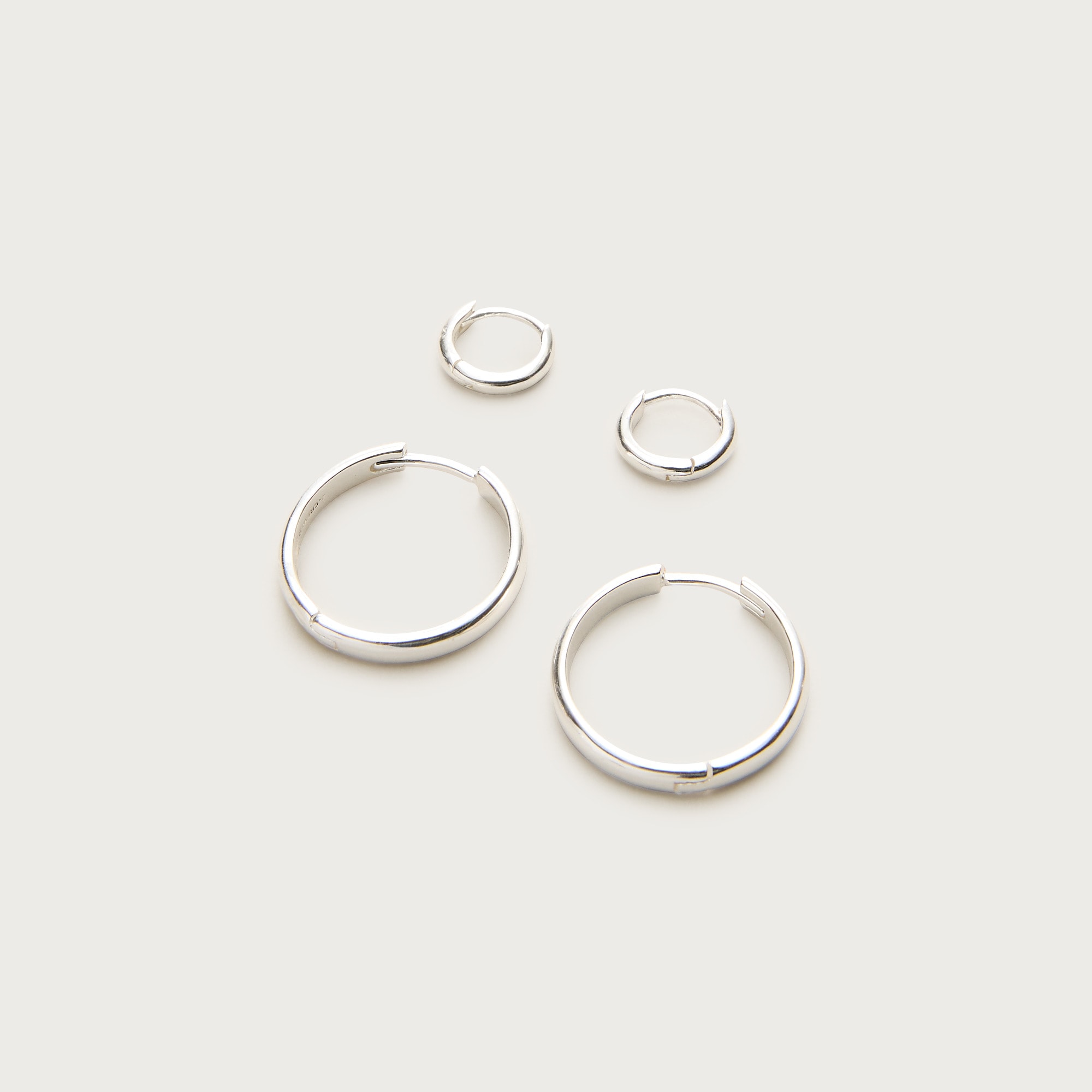 Gold vermeil hoop earrings two-pack