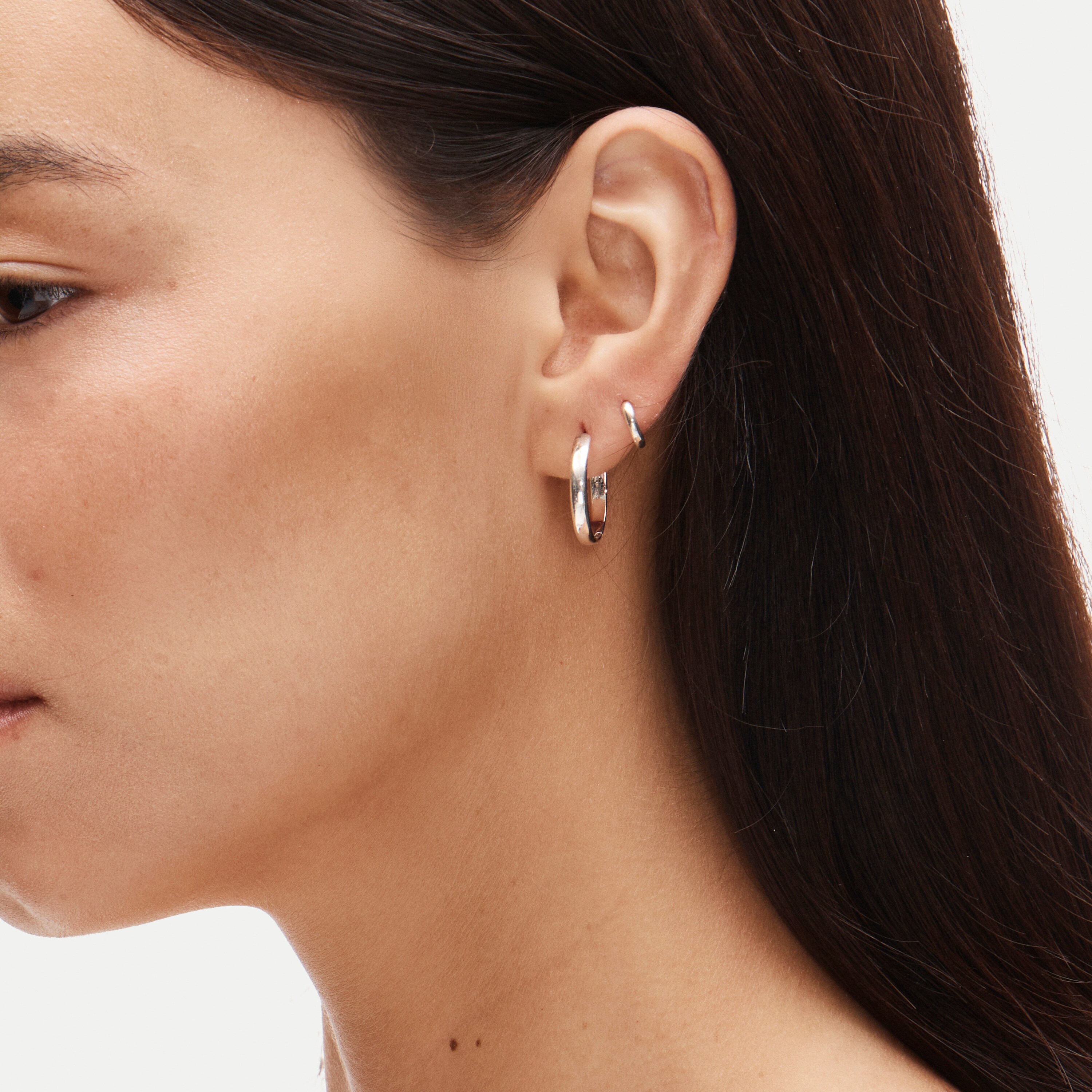 Demi-fine hoop earrings two-pack