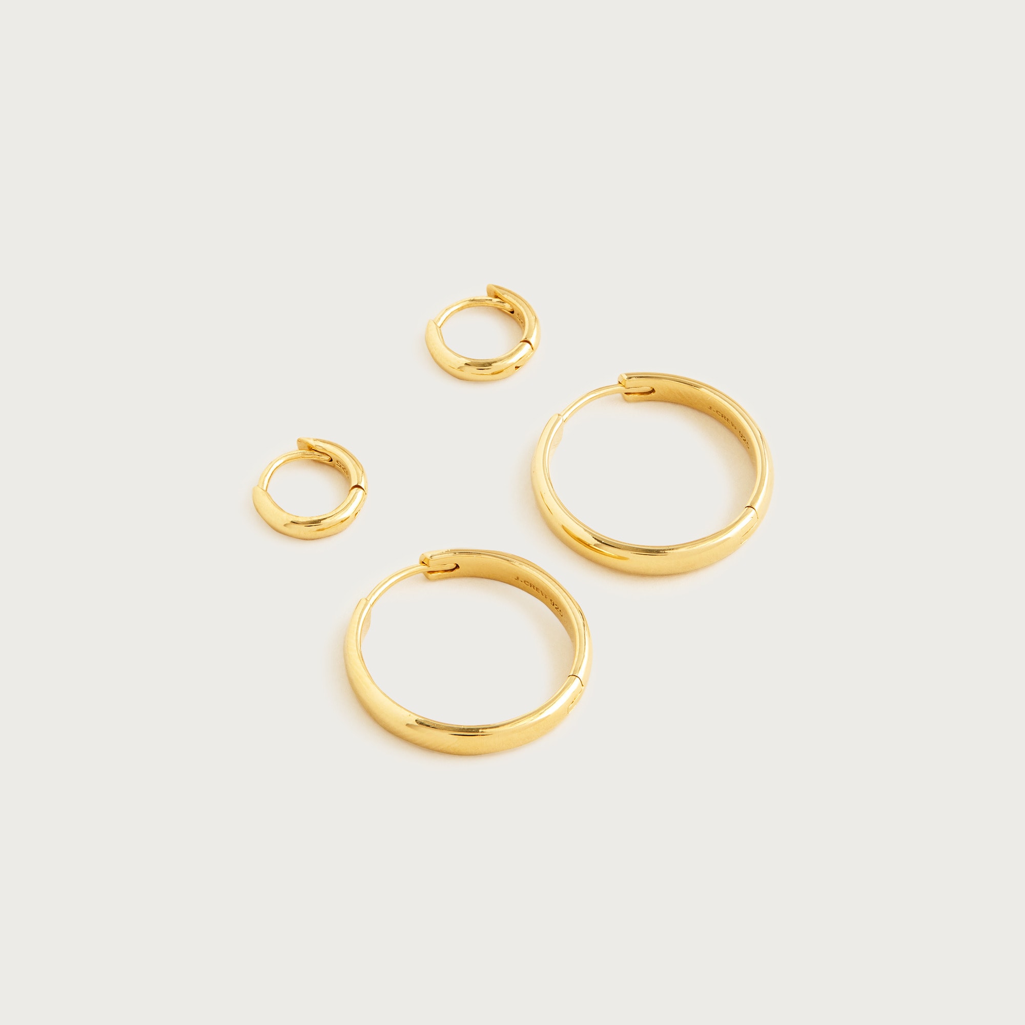 18k gold vermeil hoop earrings two-pack