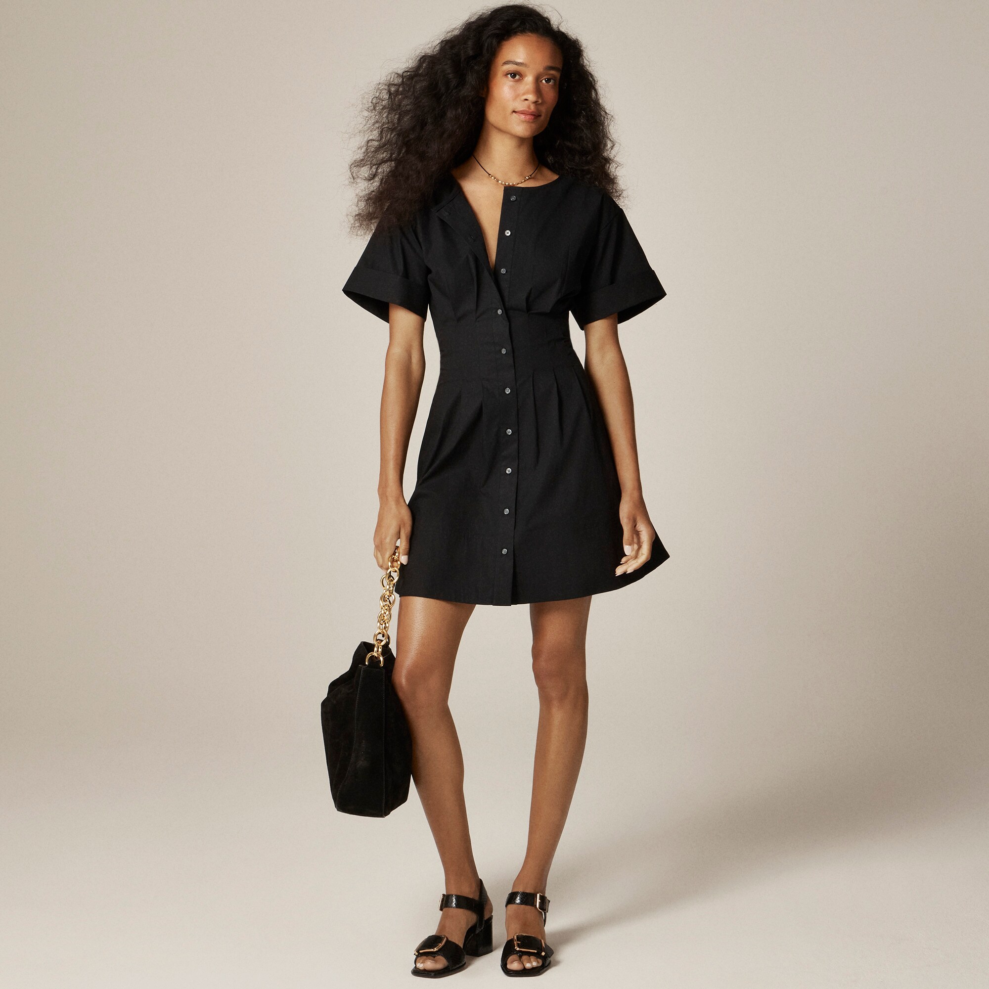 Wren Mini Shirt-dress In Cotton-blend Poplin For Women | J.Crew
