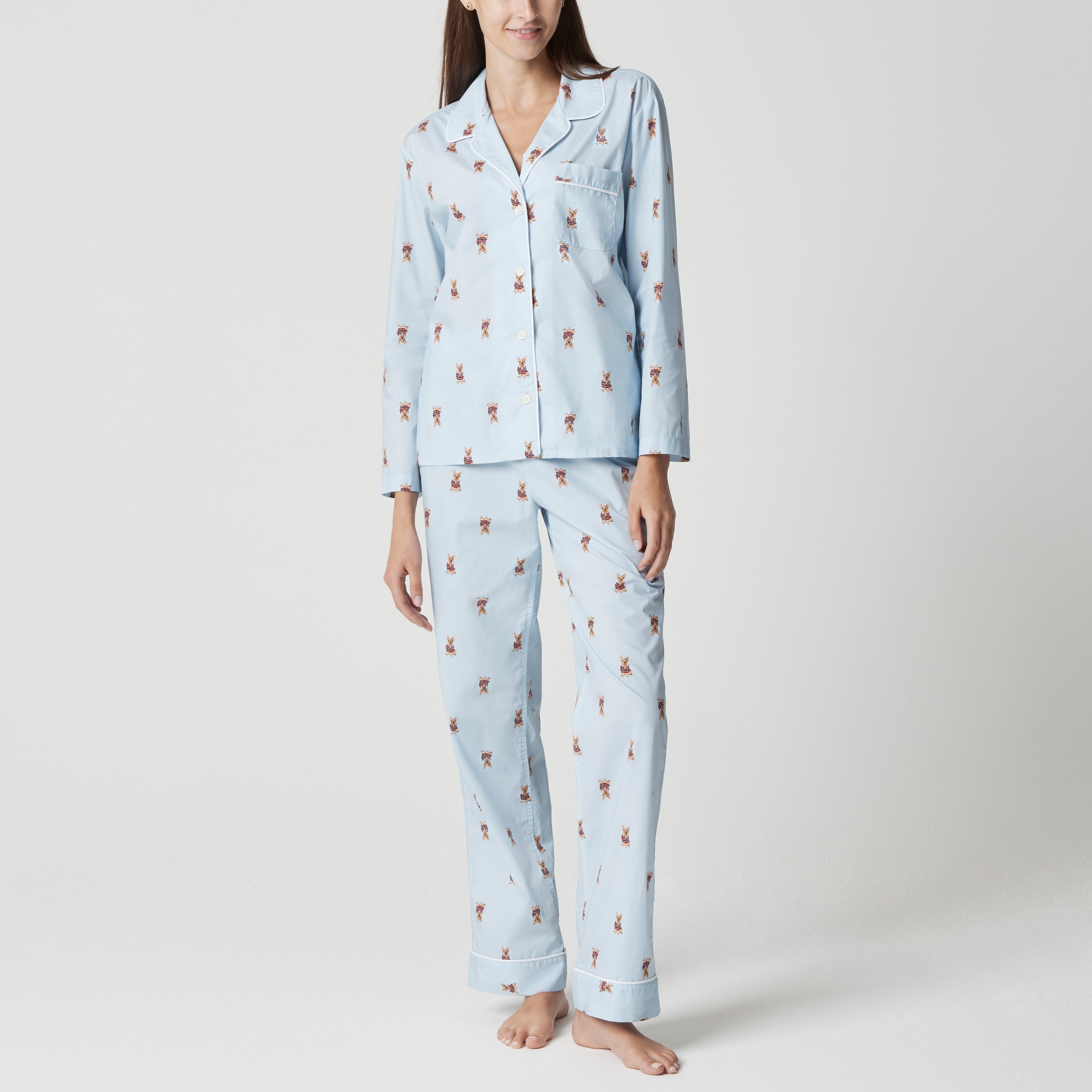 Long-sleeve 100% cotton pajama set