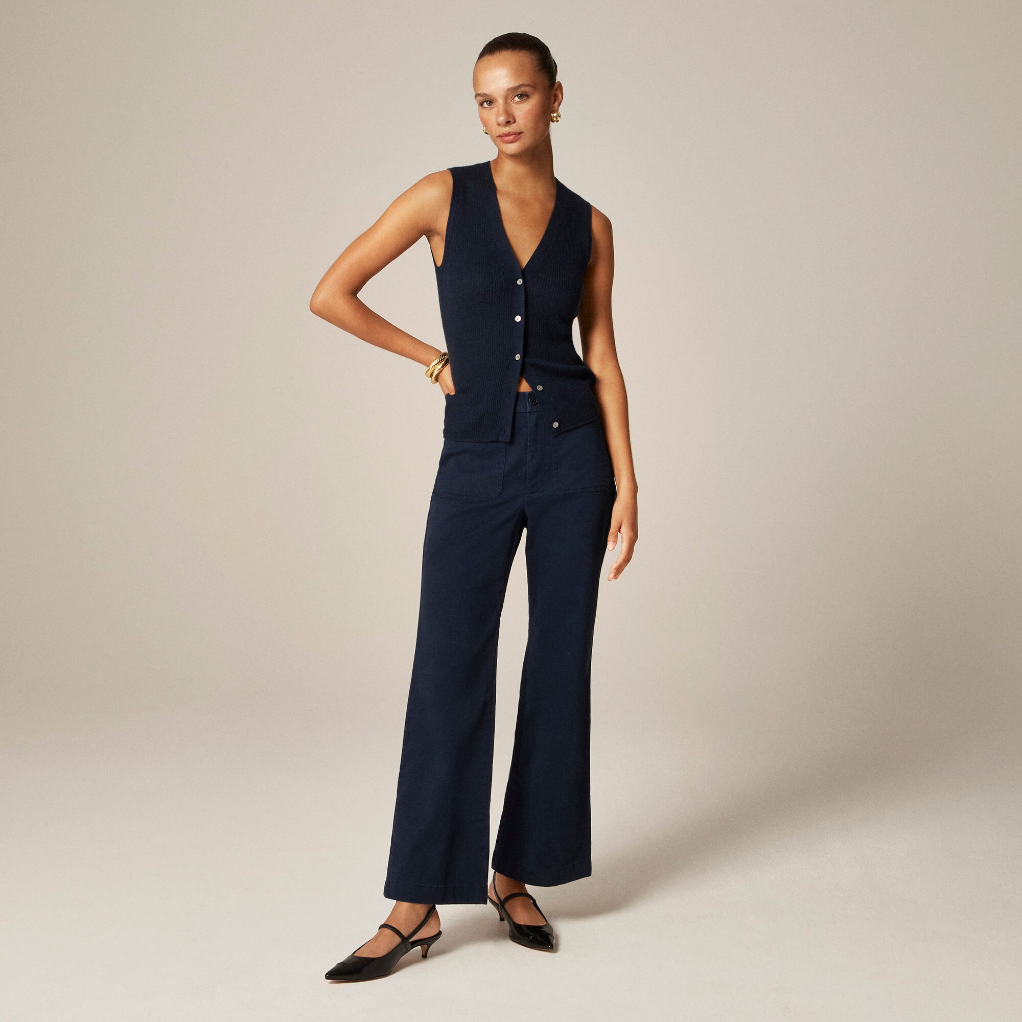 womens Tall Charley kickout crop pant in chino