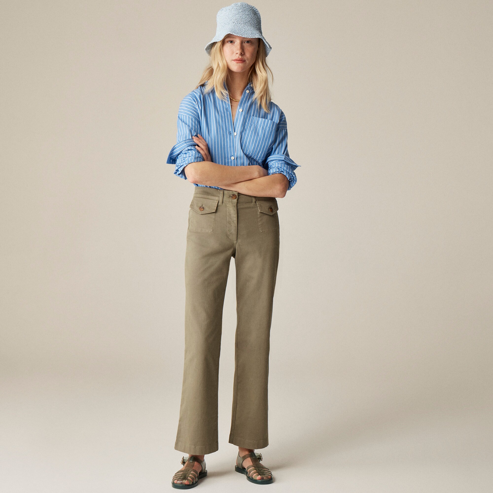 Charley Kickout Cropped Pant In Chino For Women | J.Crew