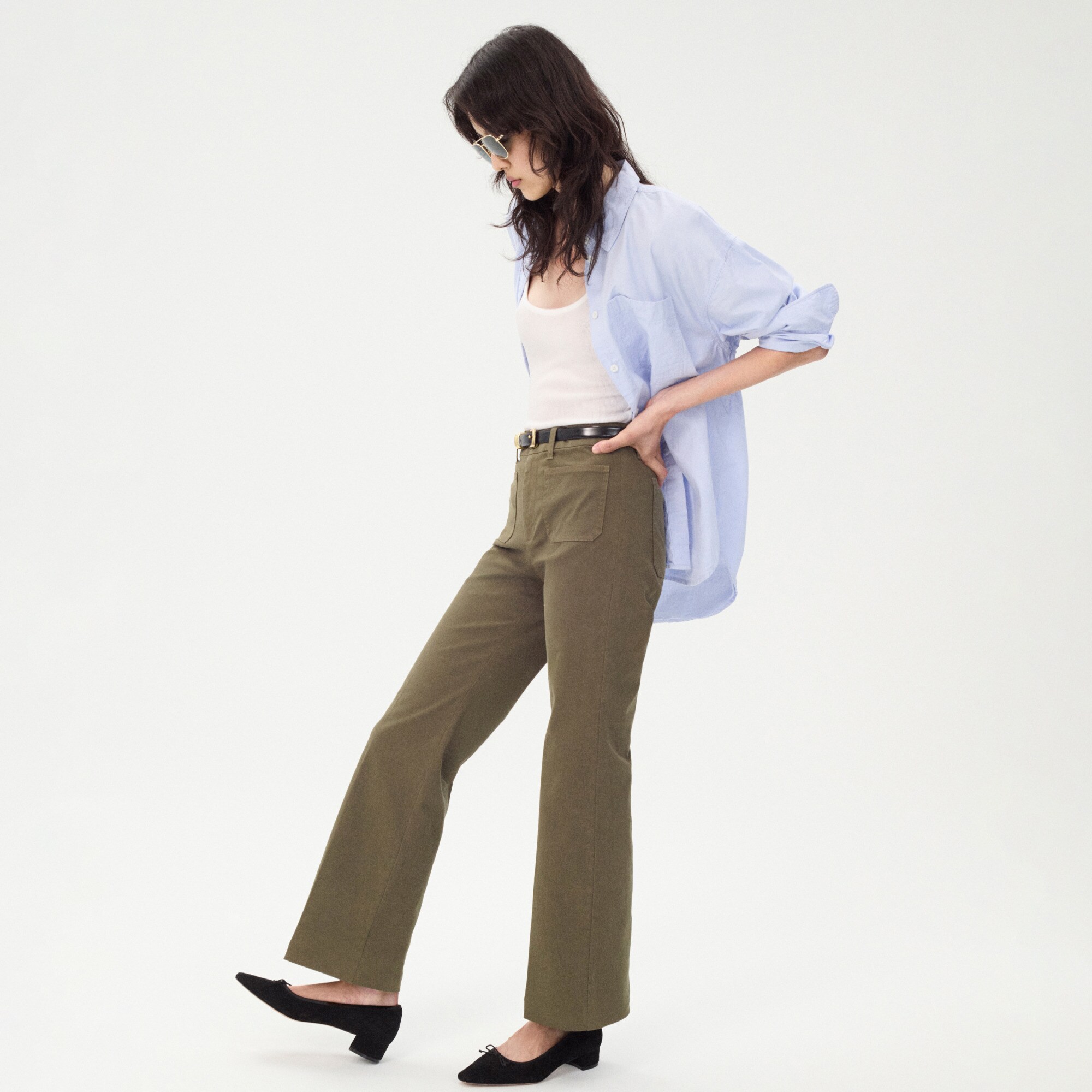 womens Charley kickout crop pant in chino