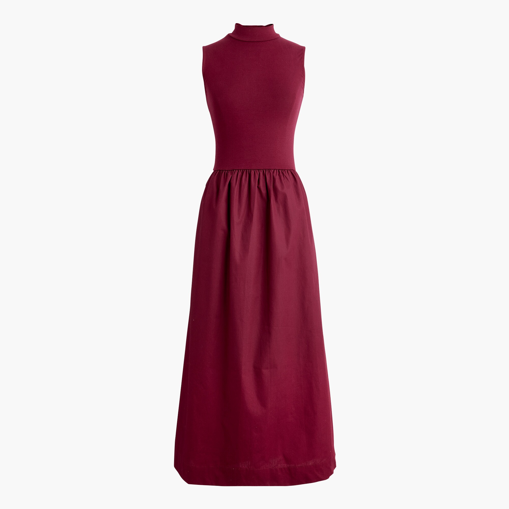 Mockneck knit mixed-media dress