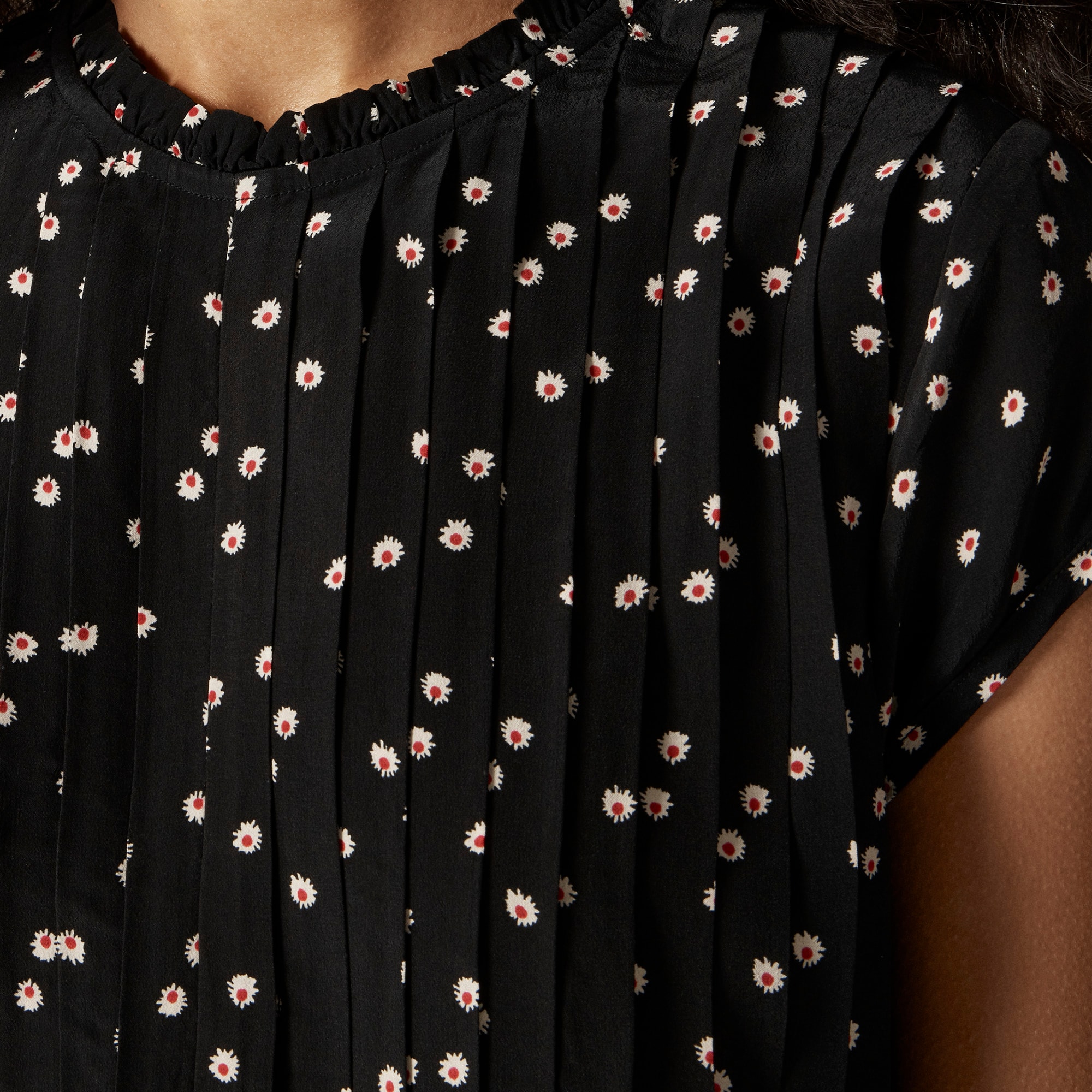 Pintuck Shift Dress In Midnight Floral Print For Women | J.Crew