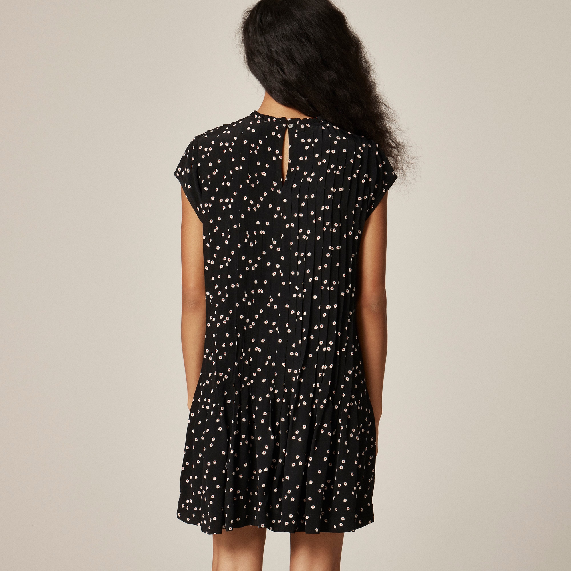 Pintuck Shift Dress In Midnight Floral Print For Women | J.Crew