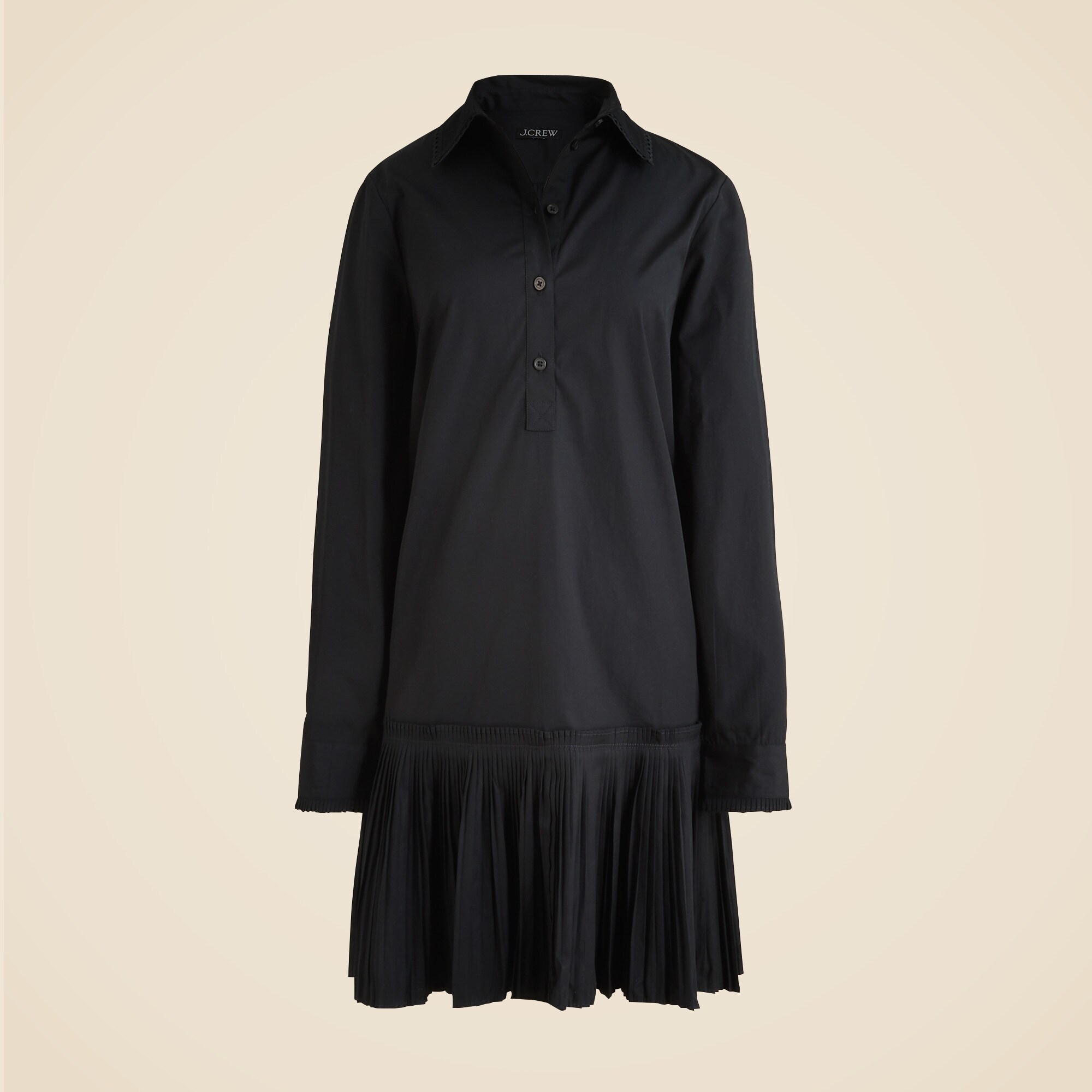 Amelia long-sleeve shirt-dress in cotton poplin