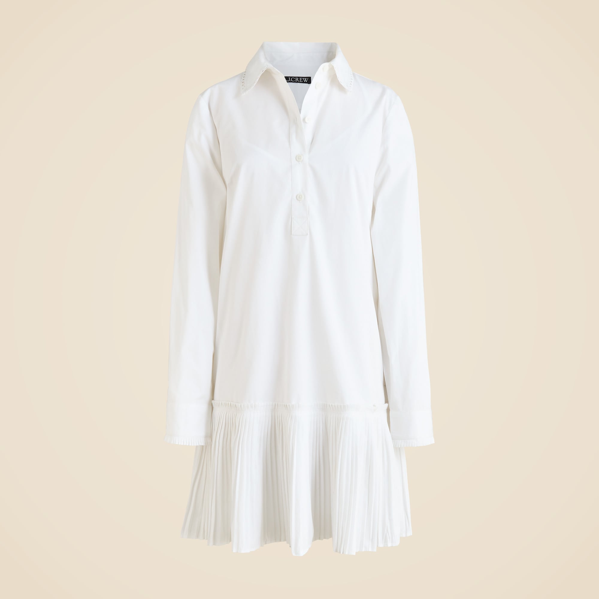Amelia long-sleeve shirt-dress in cotton poplin