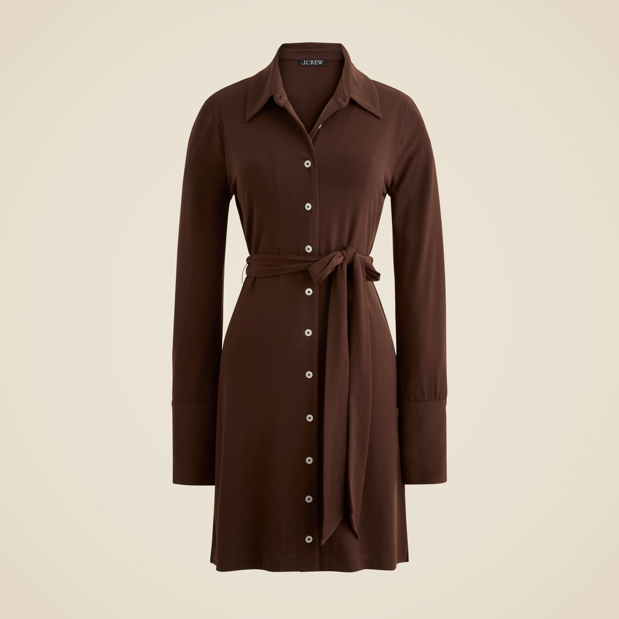 Mini shirt-dress in matte jersey