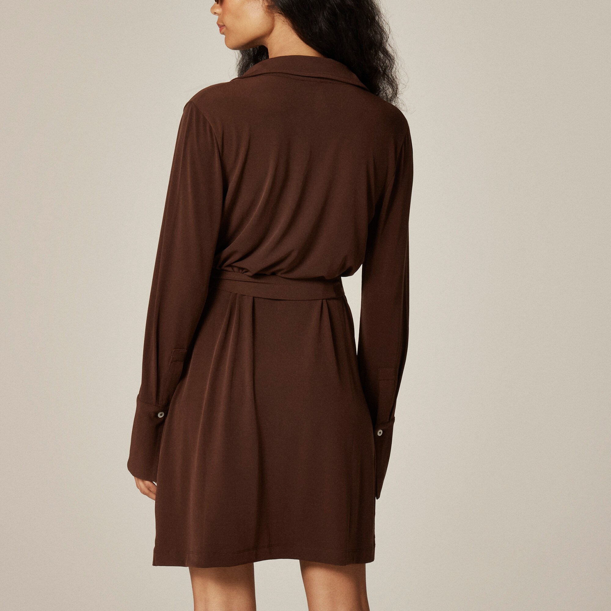Mini shirt-dress in matte jersey - image 5