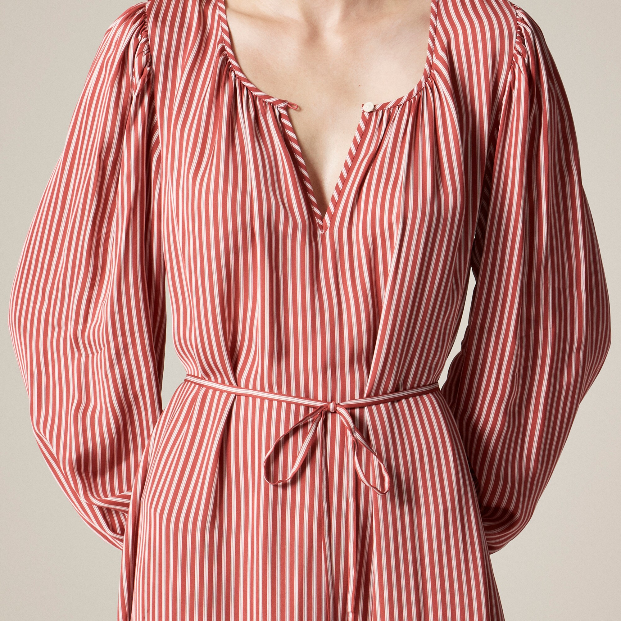 Drapey tie-waist dress in stripe