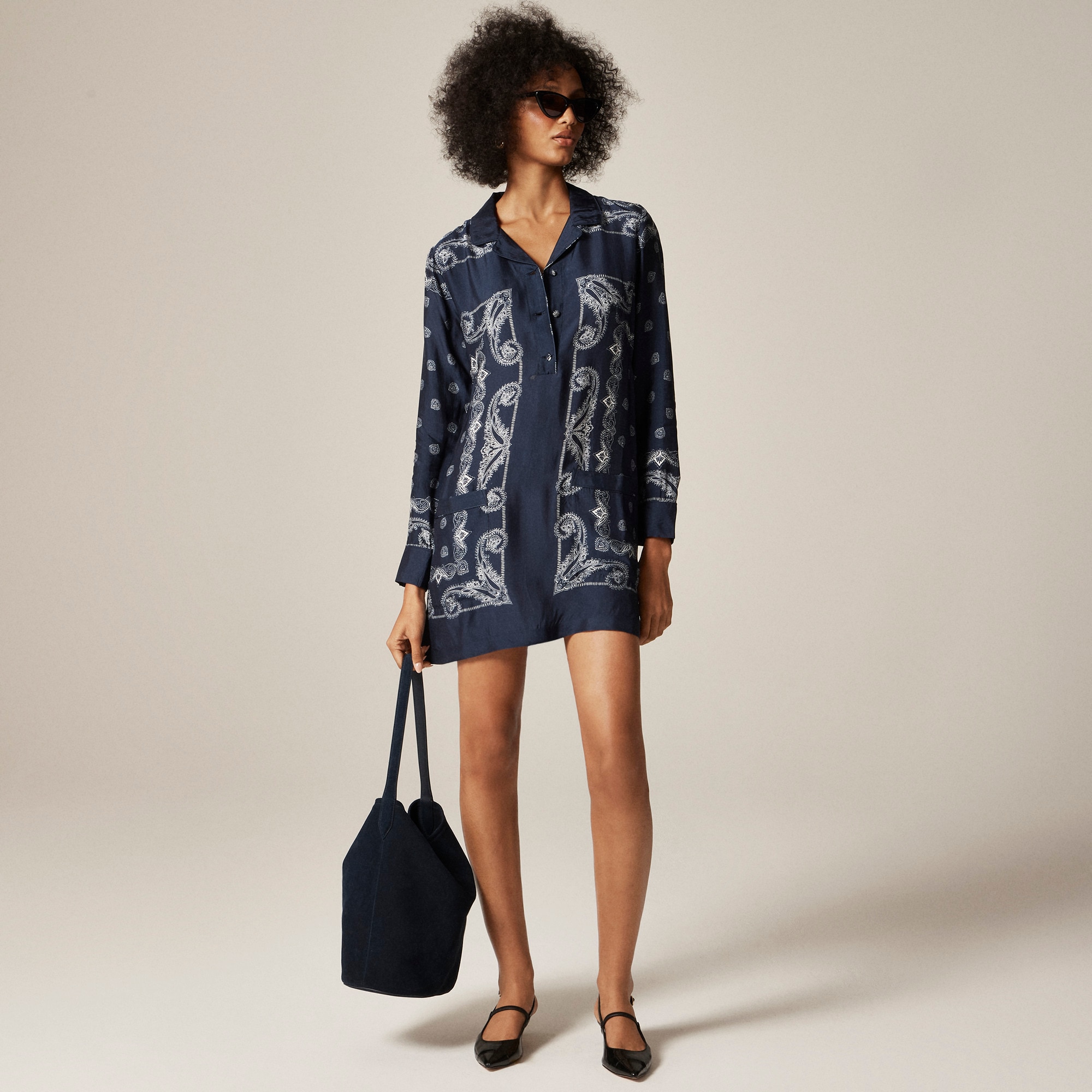Relaxed-fit Shirt-dress In Bandana Print For Women | J.Crew