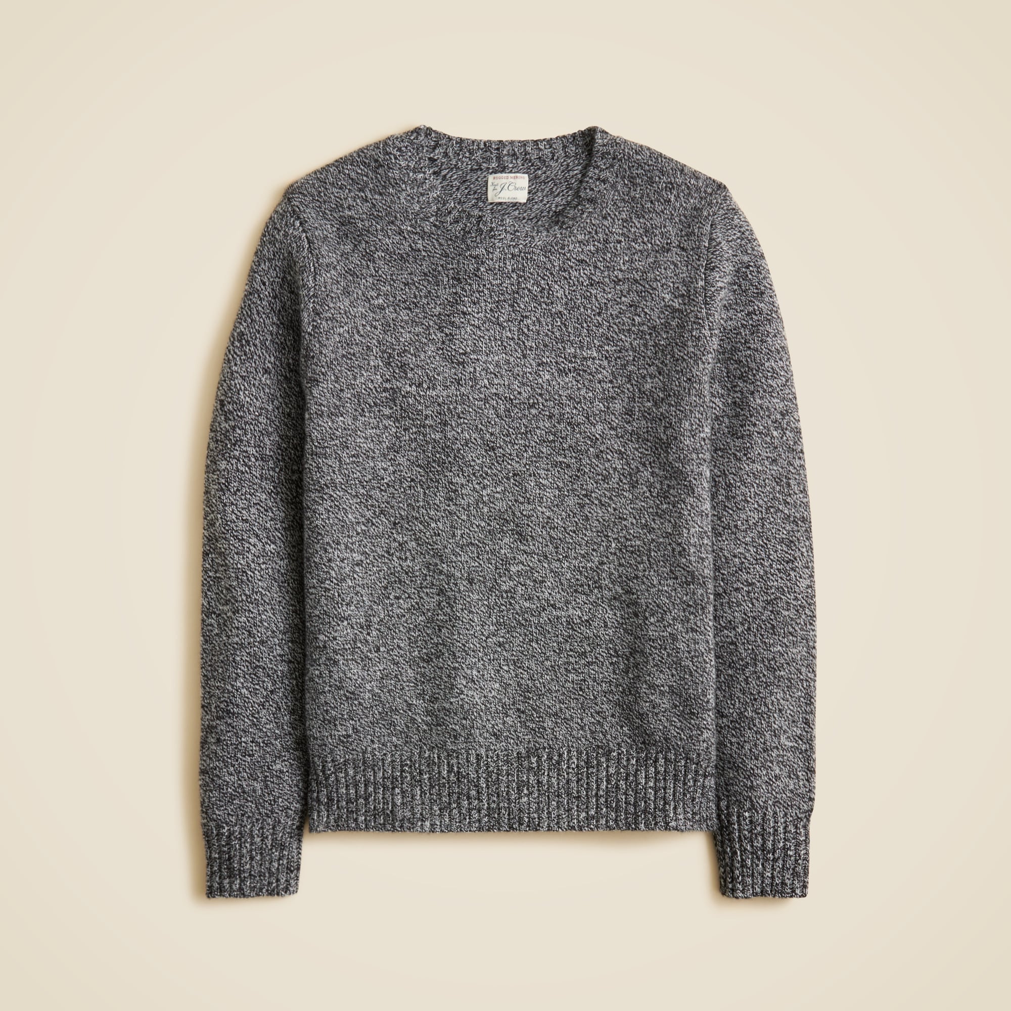 Rugged Merino Wool-blend Marled Sweater For Men