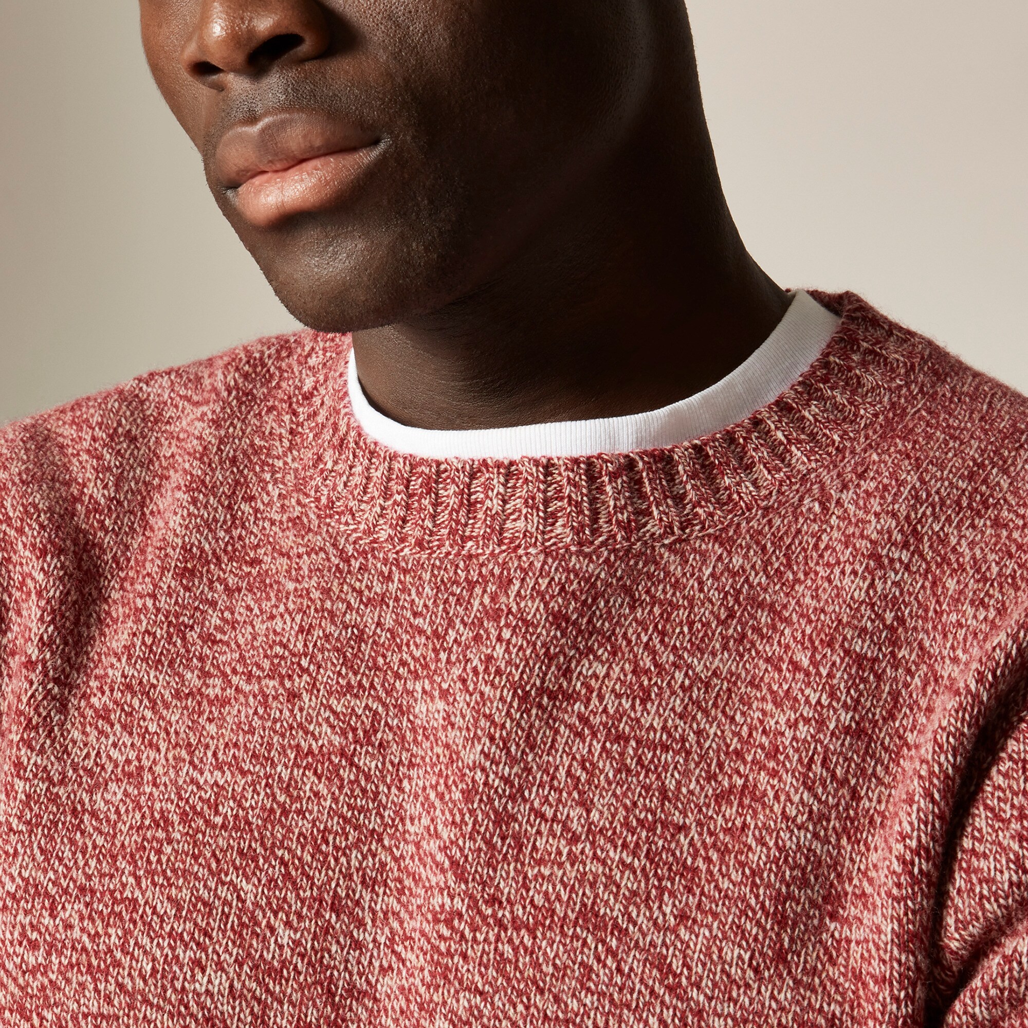 Rugged merino wool-blend marled sweater
