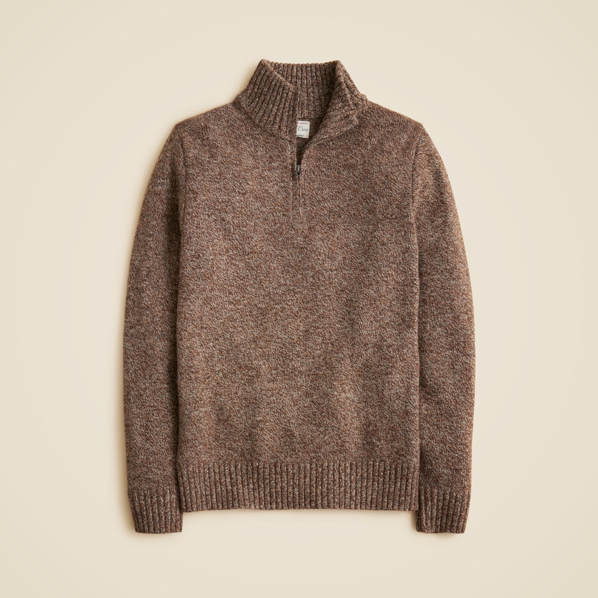Rugged Merino Wool-blend Marled Quarter-zip Sweater For Men | J.Crew