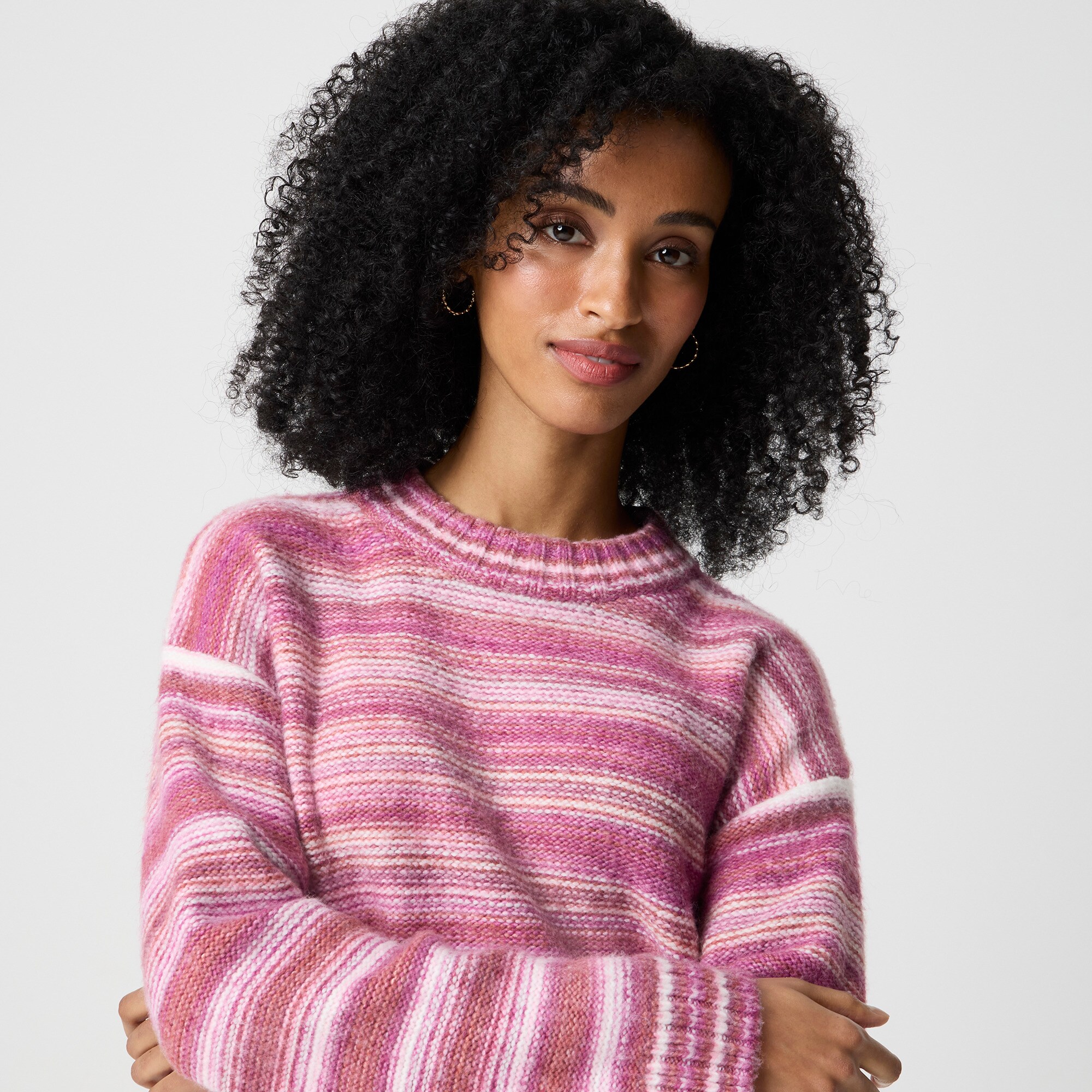 Space-dyed mockneck sweater